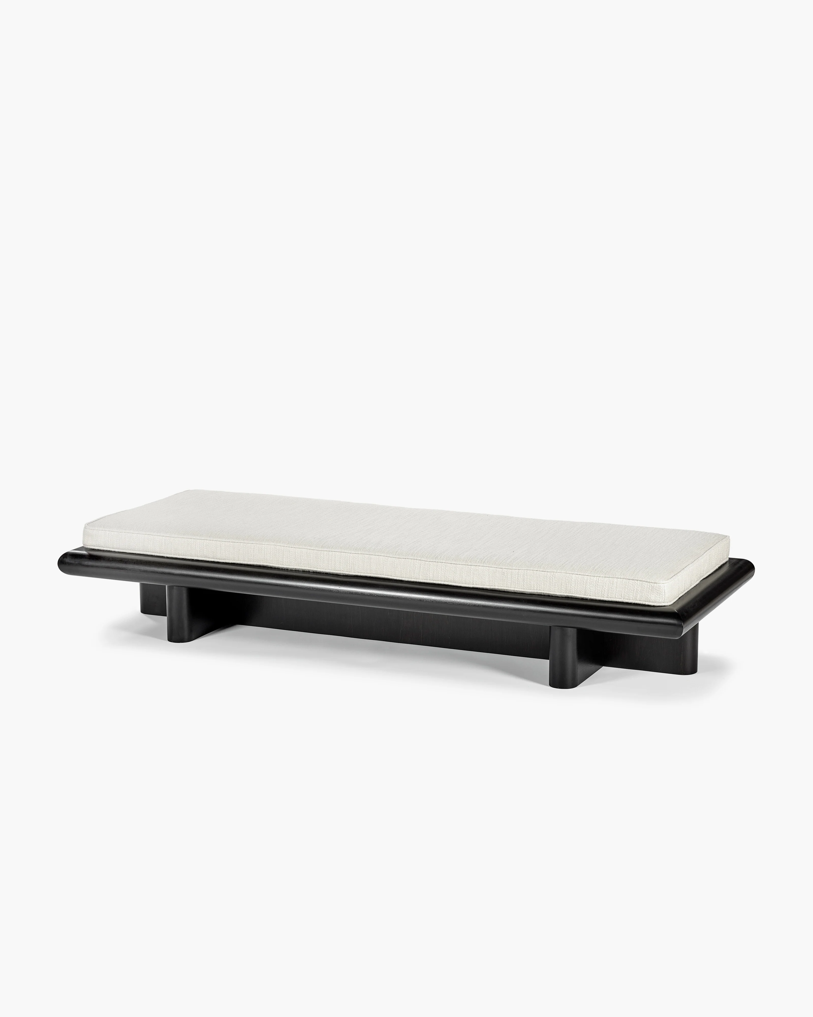 Bench L coco cream + frame tulipwood stained dark Taka