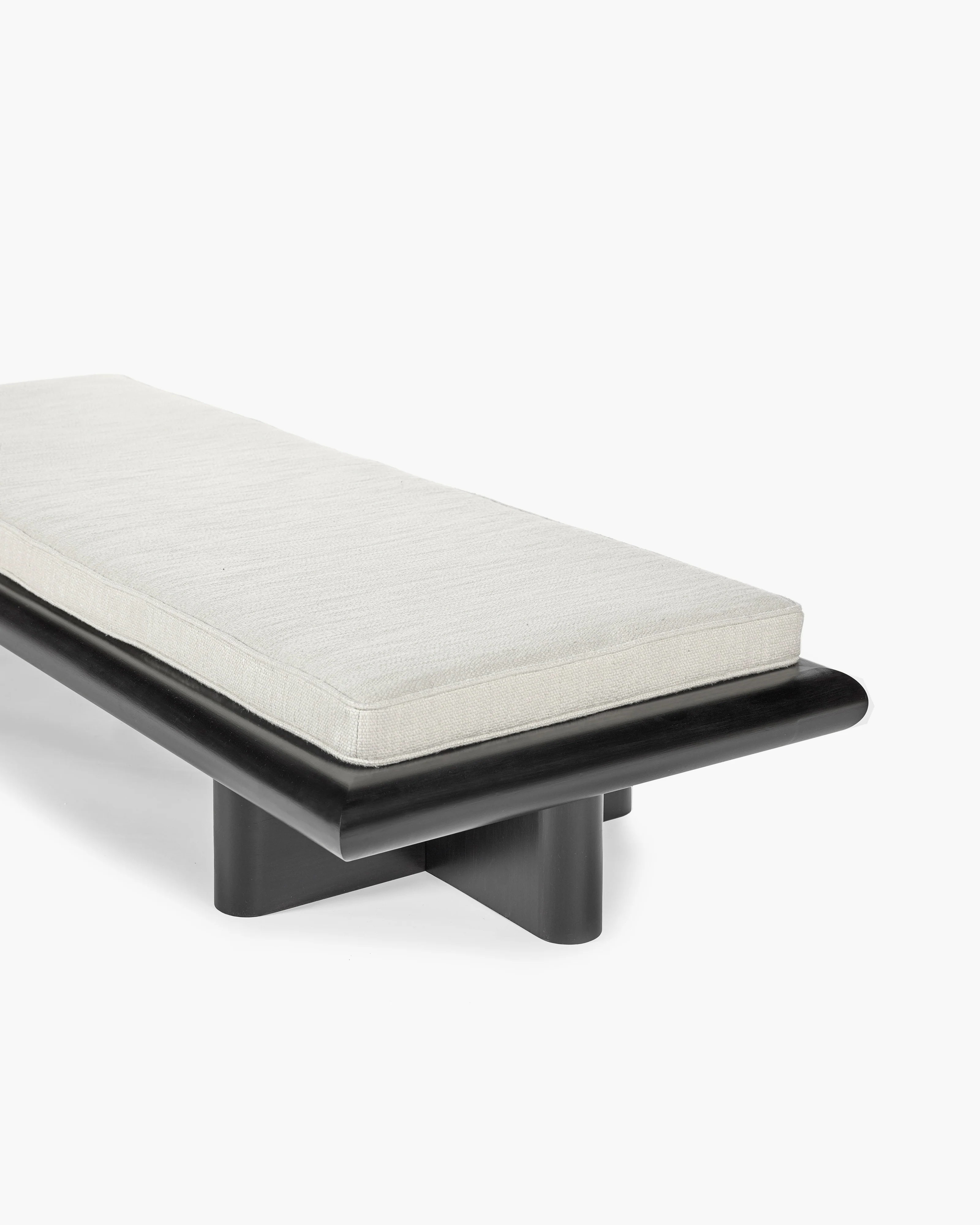 Bench L coco cream + frame tulipwood stained dark Taka - Image 5