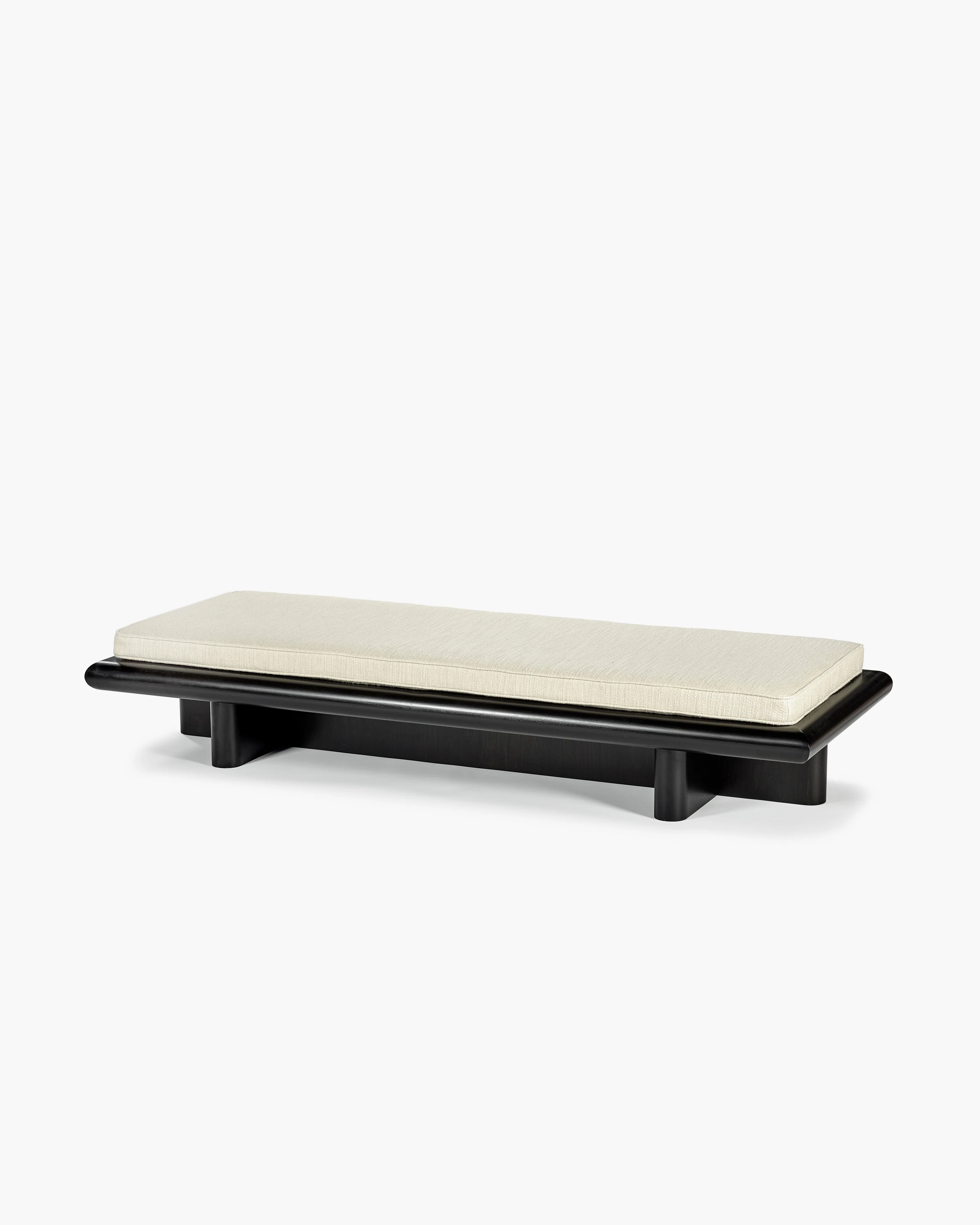 Bench L coco natural + frame tulipwood stained dark Taka