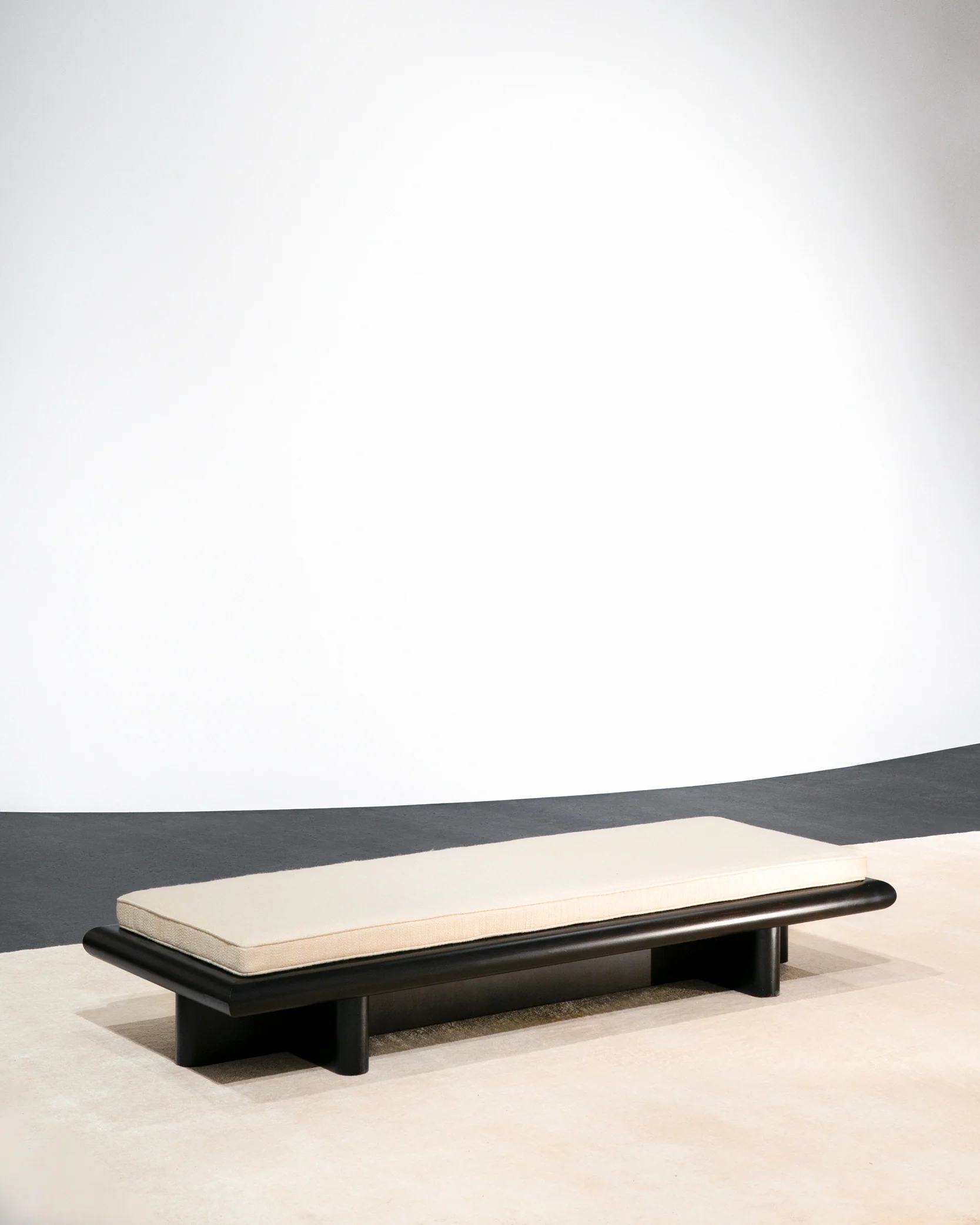 Bench L coco natural + frame tulipwood stained dark Taka - Image 2