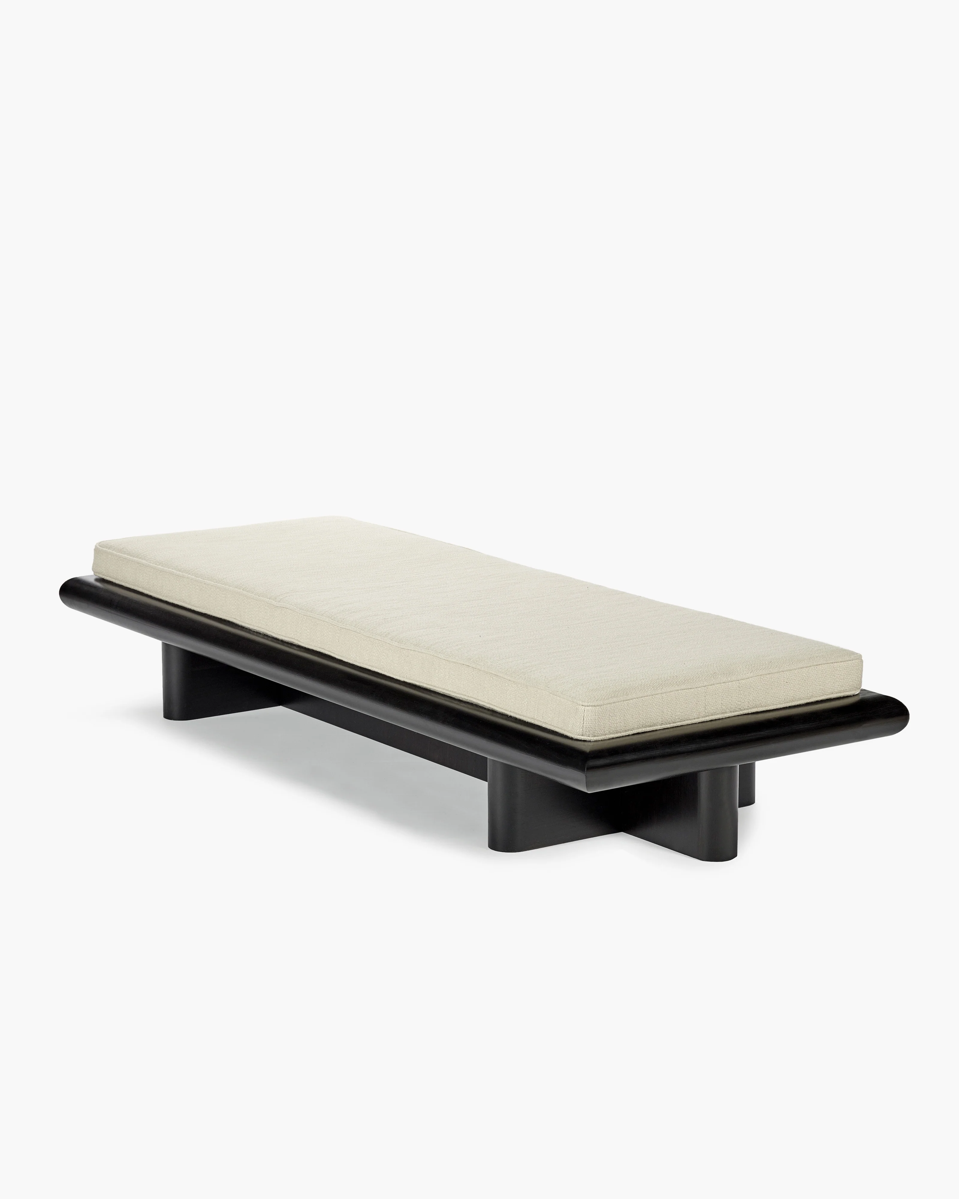Bench L coco natural + frame tulipwood stained dark Taka - Image 3