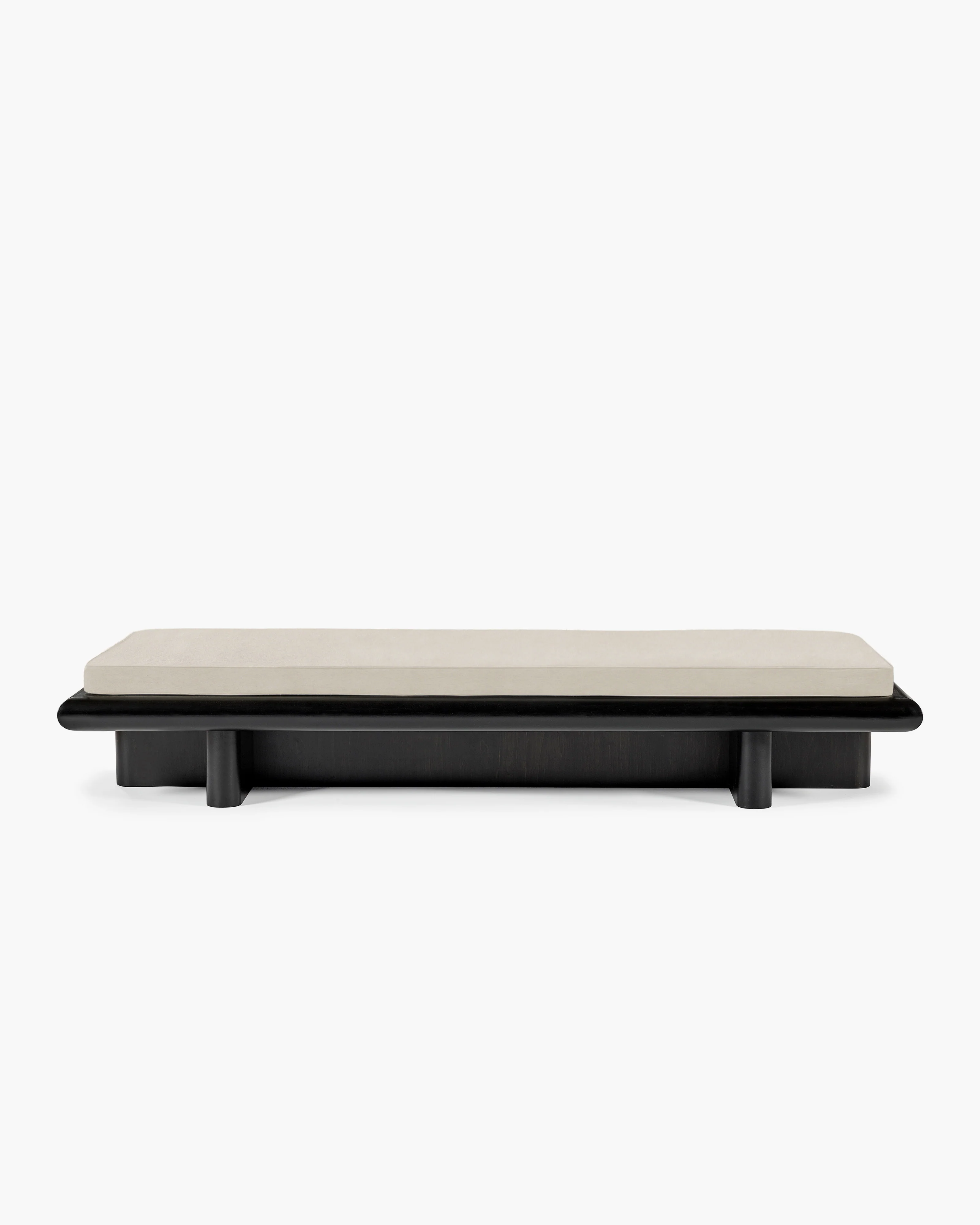 Bench L velvet gray + frame tulipwood stained dark Taka - Image 2