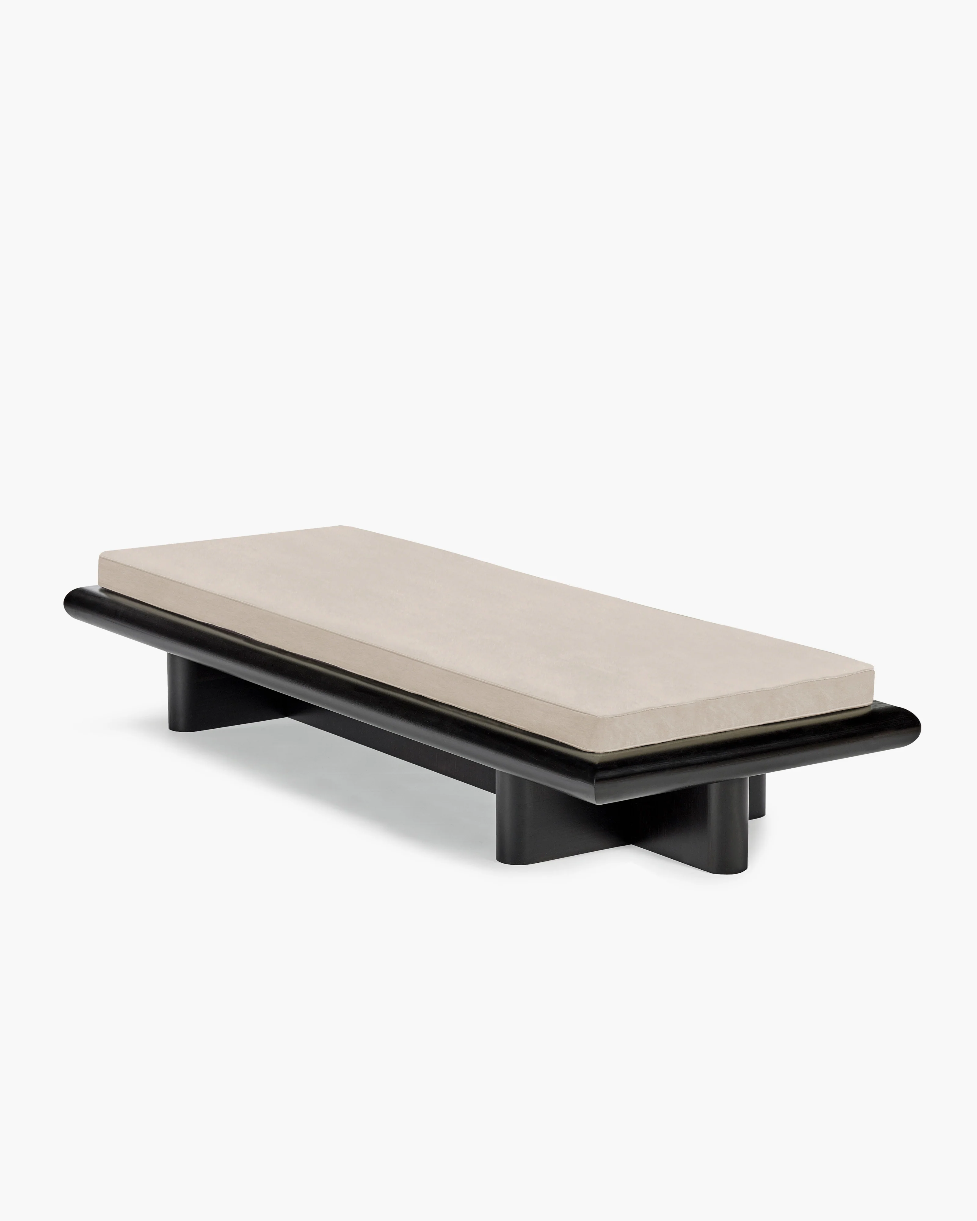 Bench L velvet gray + frame tulipwood stained dark Taka - Image 3