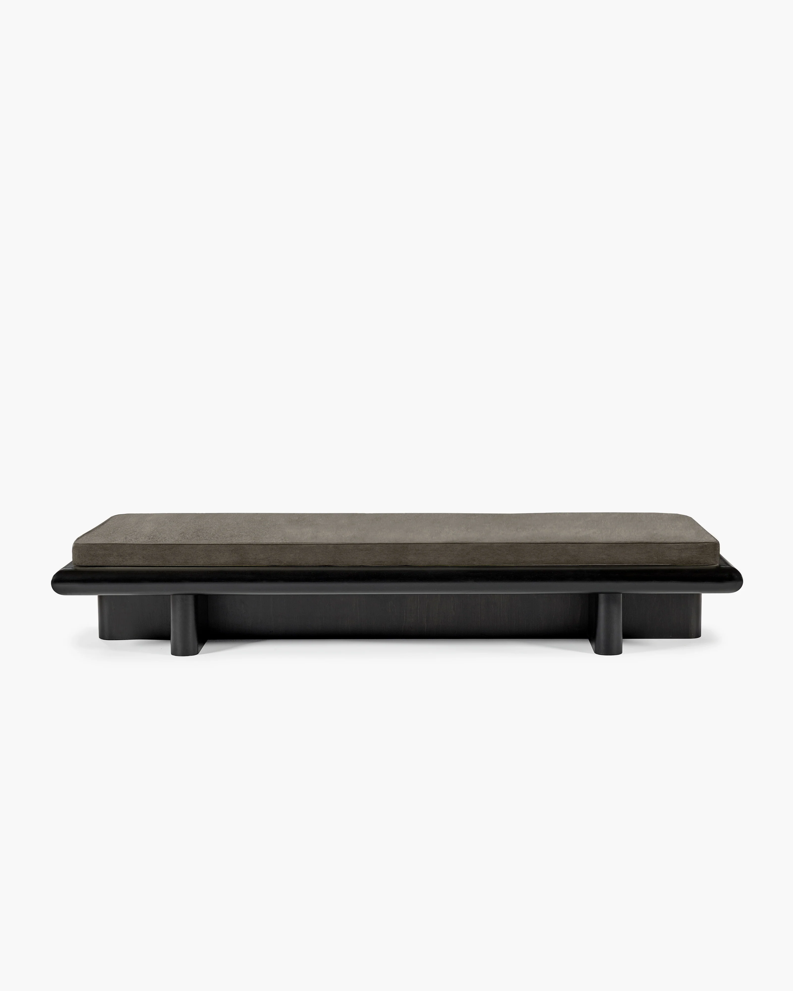 Bench L velvet mole + frame tulipwood stained dark Taka - Image 2