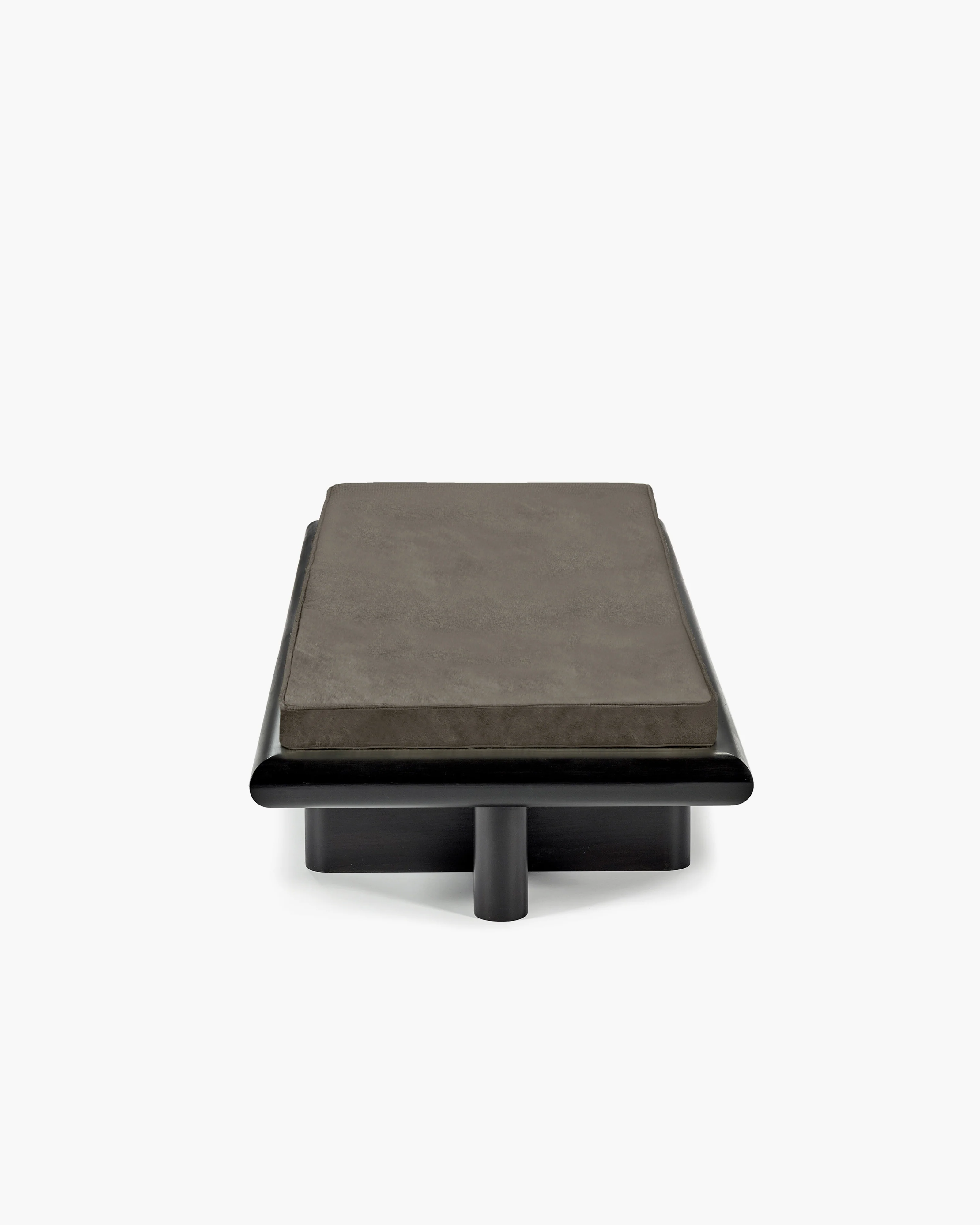 Bench L velvet mole + frame tulipwood stained dark Taka - Image 4