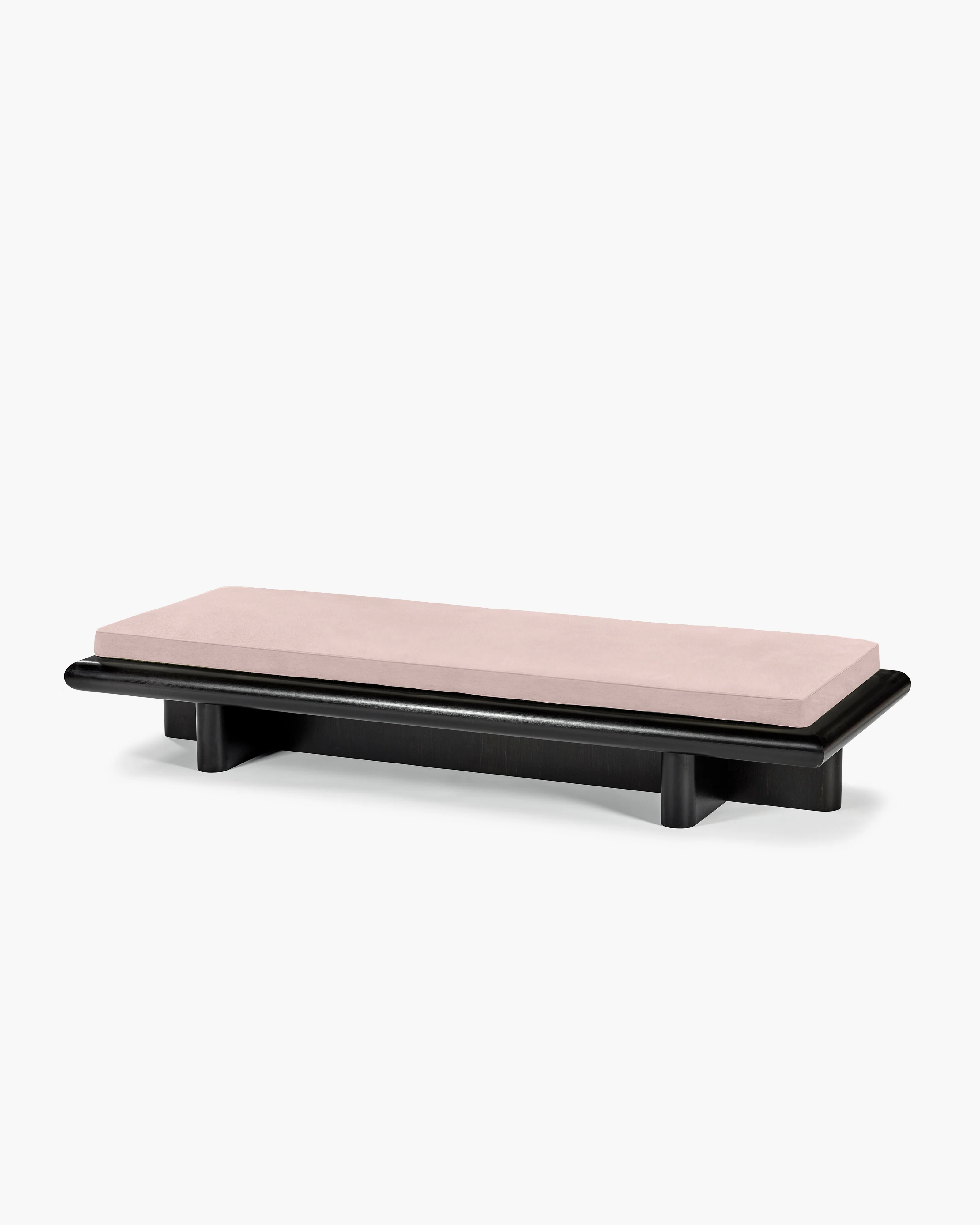 Bench L velvet rose + frame tulipwood stained dark Taka