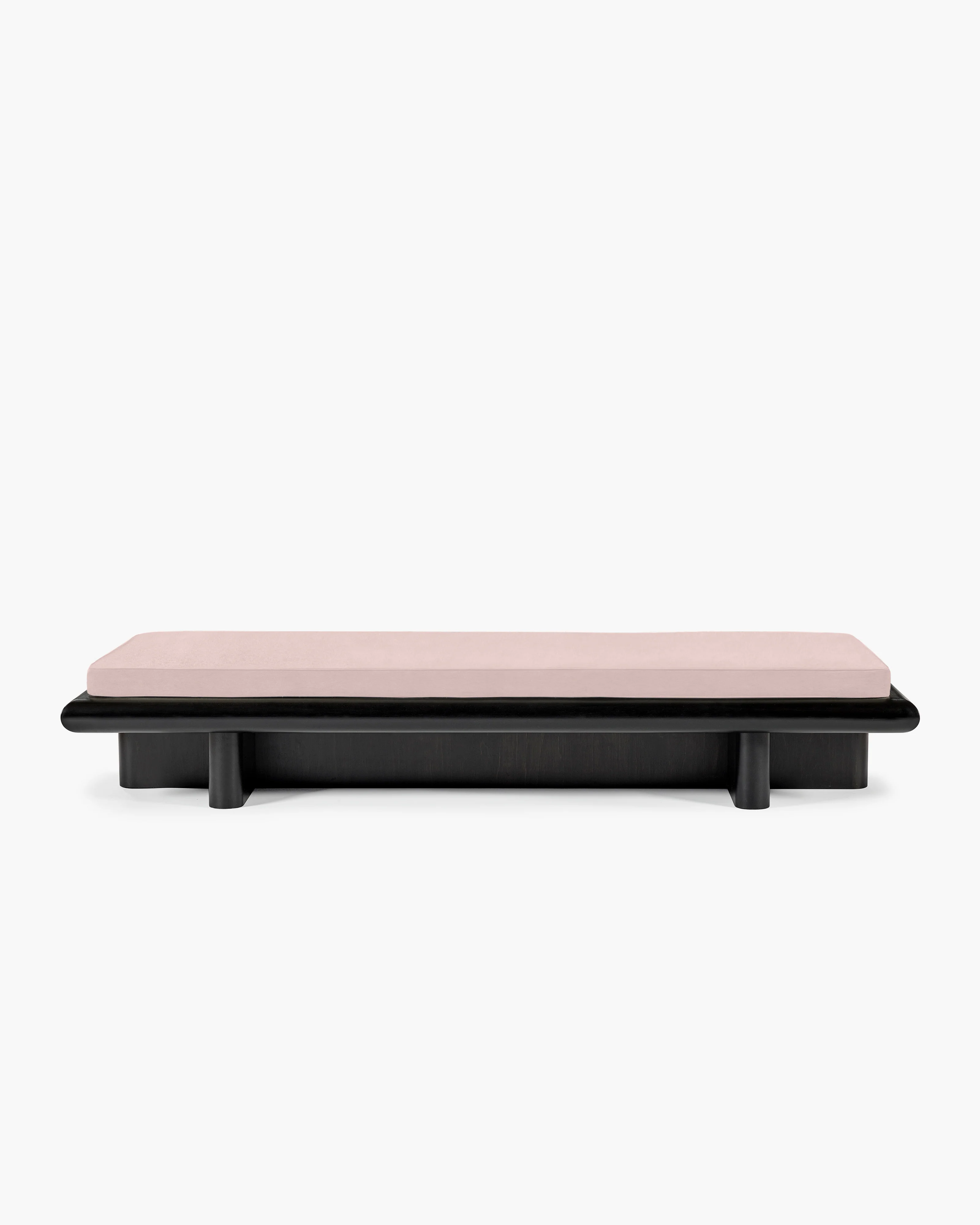 Bench L velvet rose + frame tulipwood stained dark Taka - Image 2