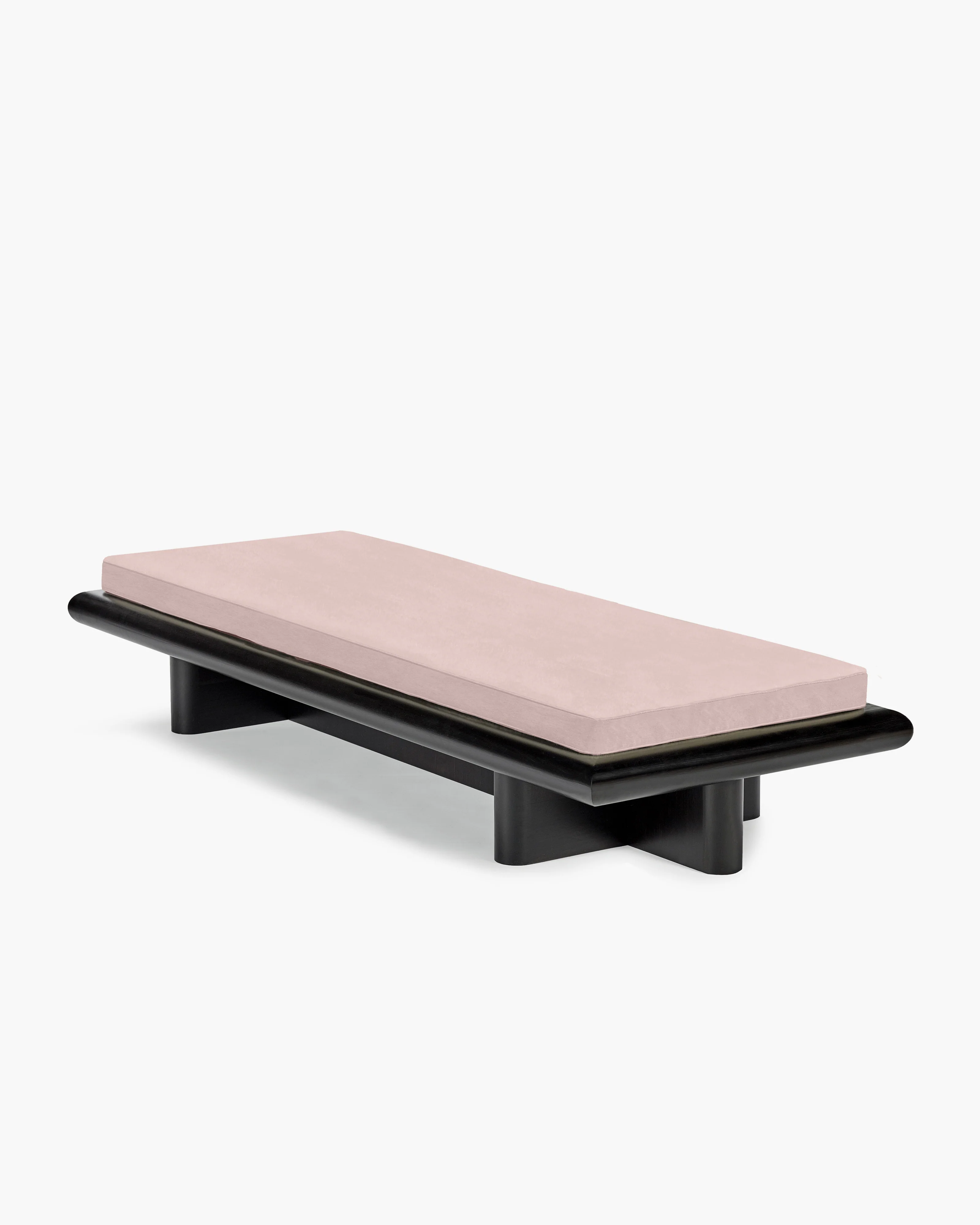 Bench L velvet rose + frame tulipwood stained dark Taka - Image 3