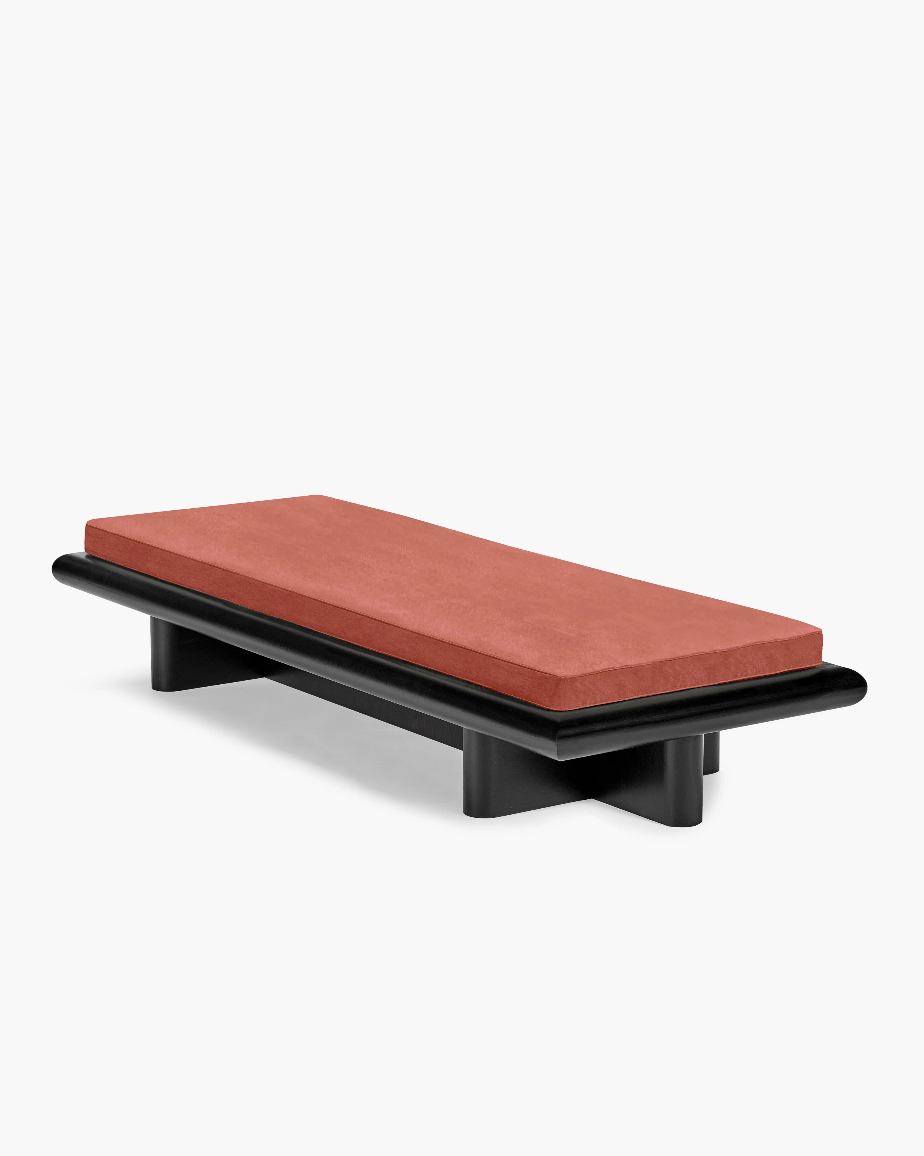 Bench L velvet tangerine + frame tulipwood stained dark Taka - Image 3