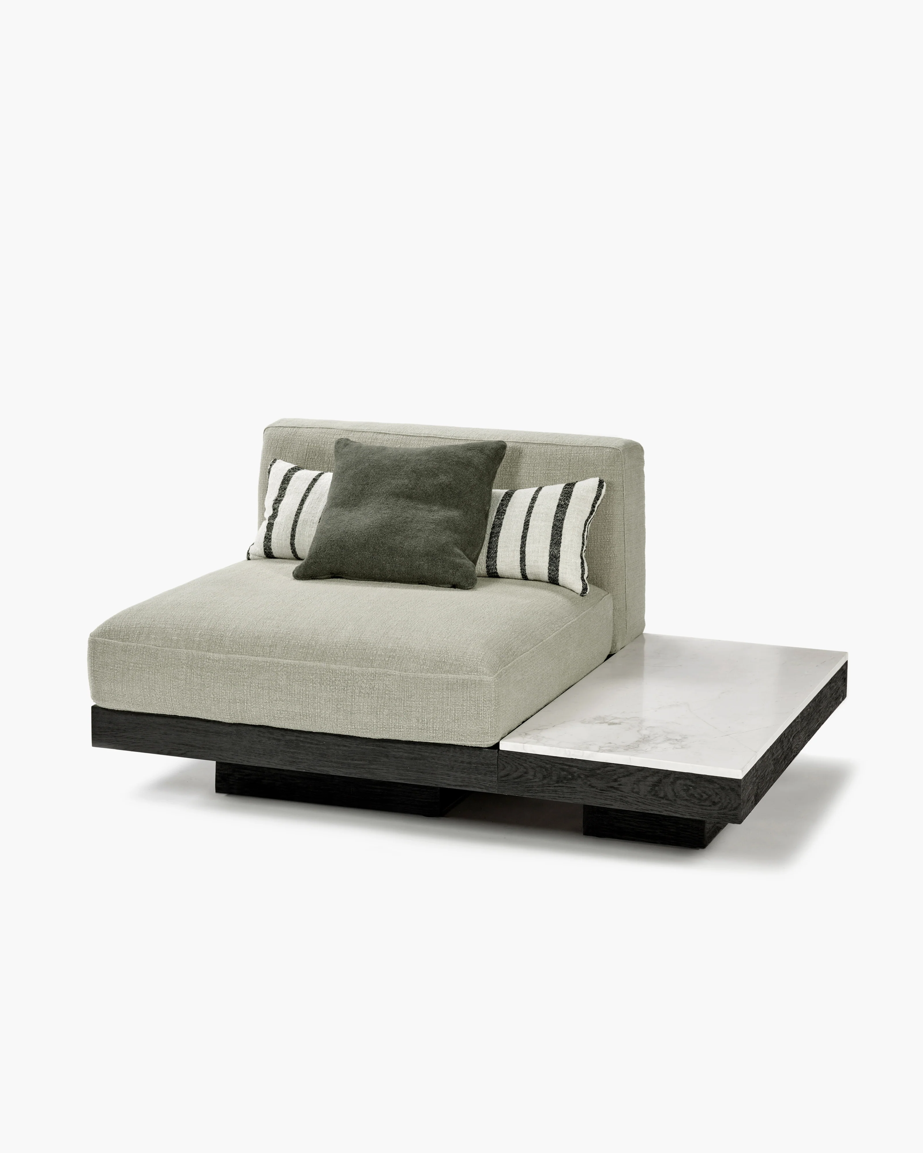 Bench one seater incl cushion indoor sand - black Rudolph - Image 6