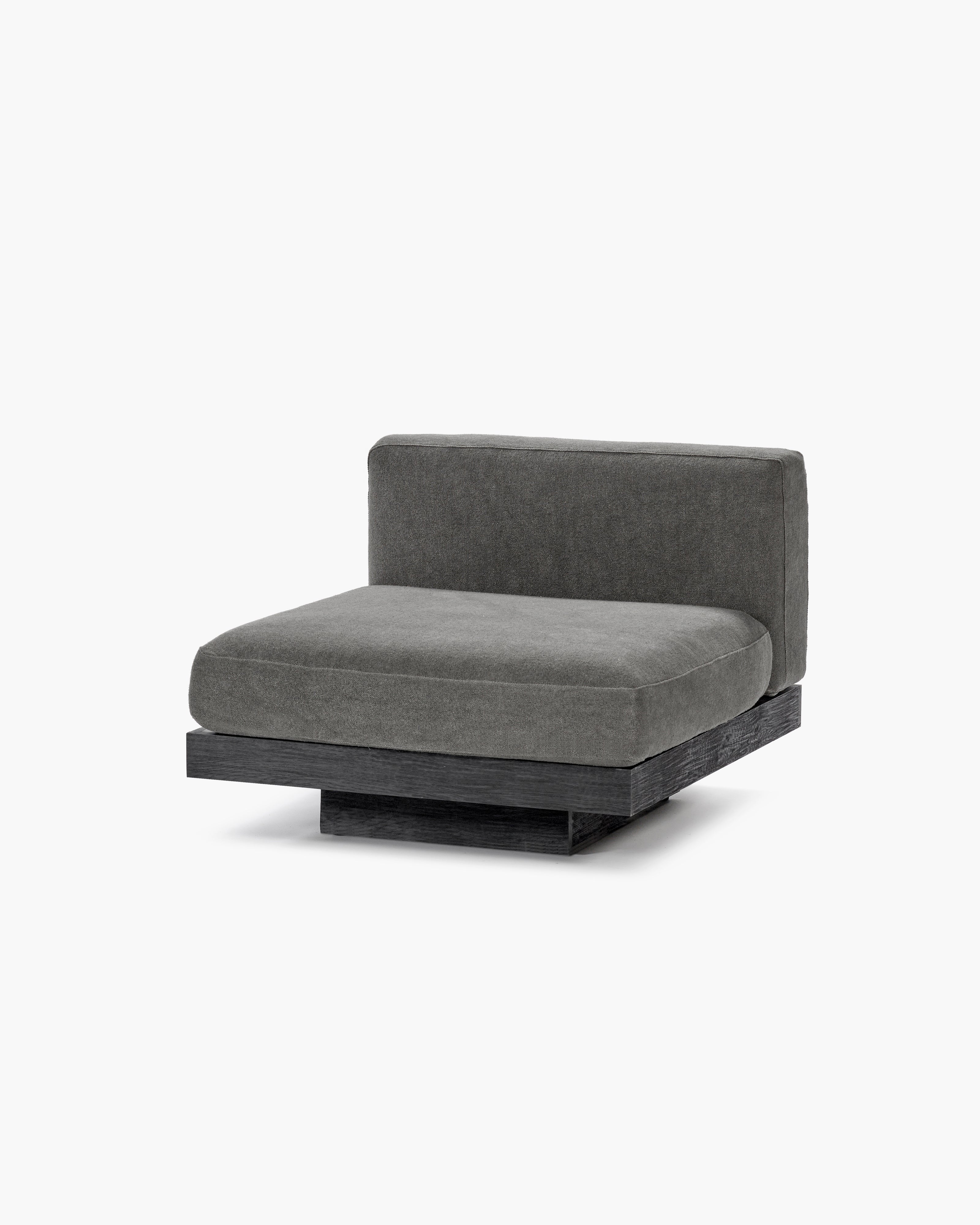 Bench one seater incl cushion indoor smoke - black Rudolph