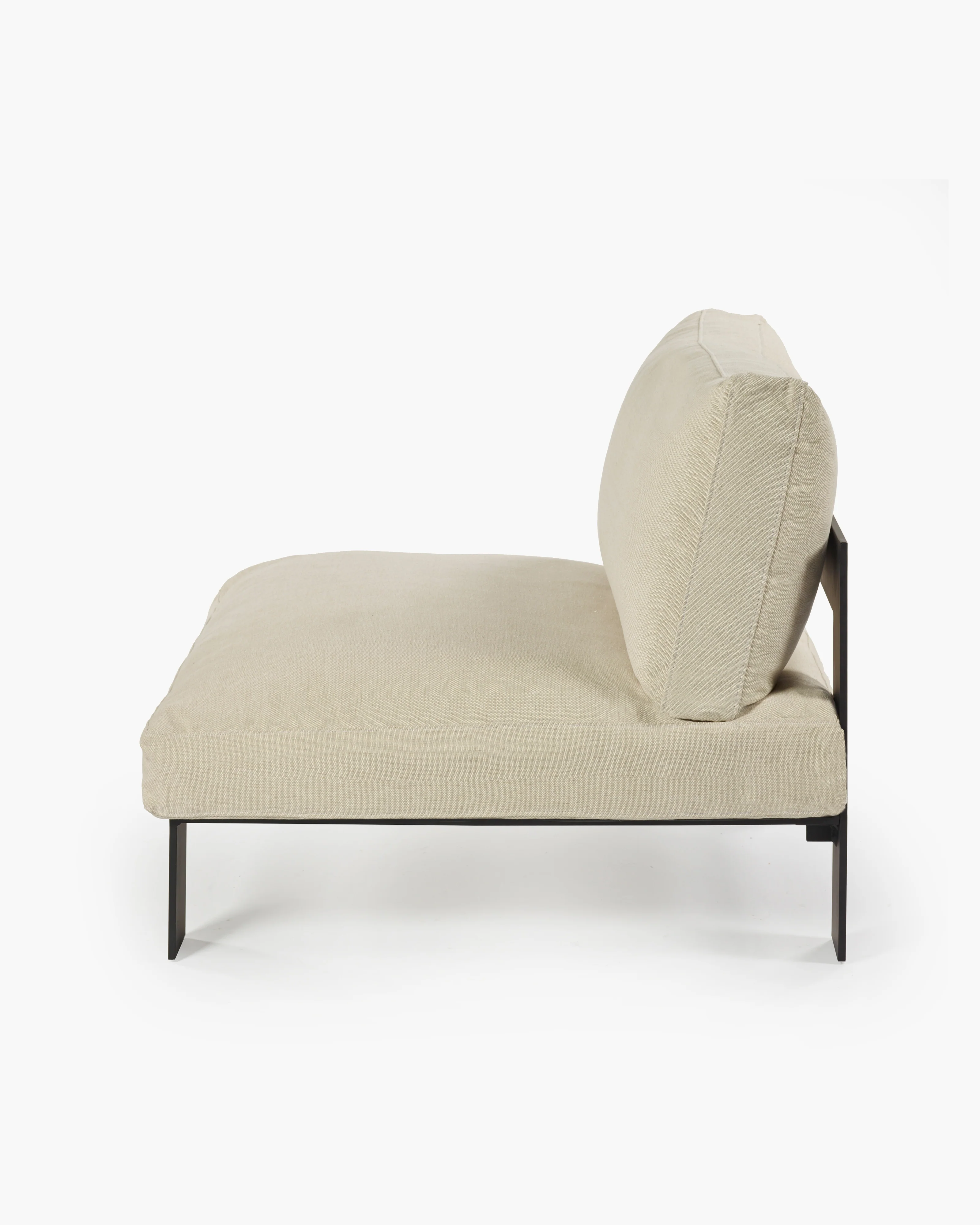 Bench one seater incl cushion outdoor beige - Image 2