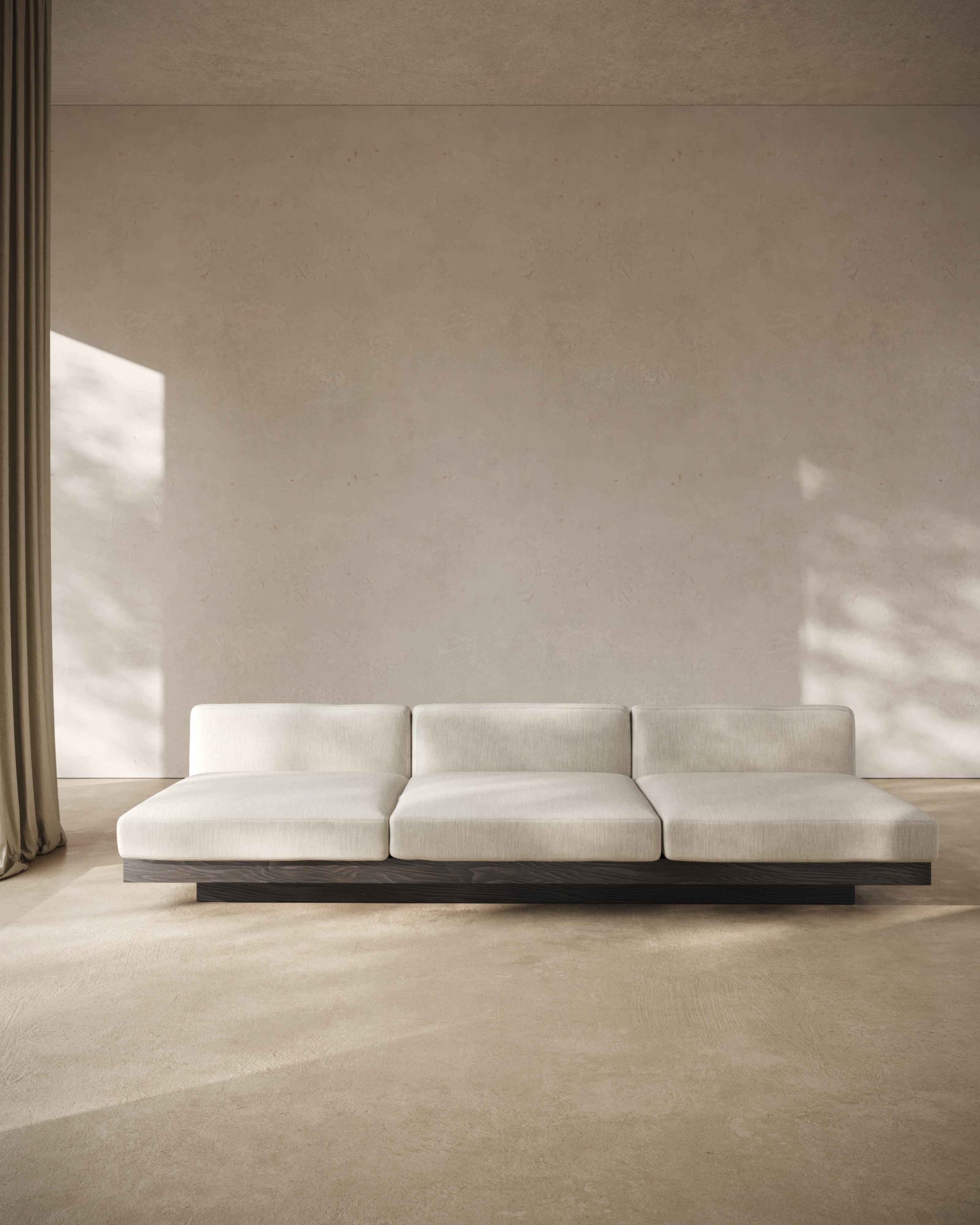 Bench three seater incl cushion indoor beige - black Rudolph - Image 6