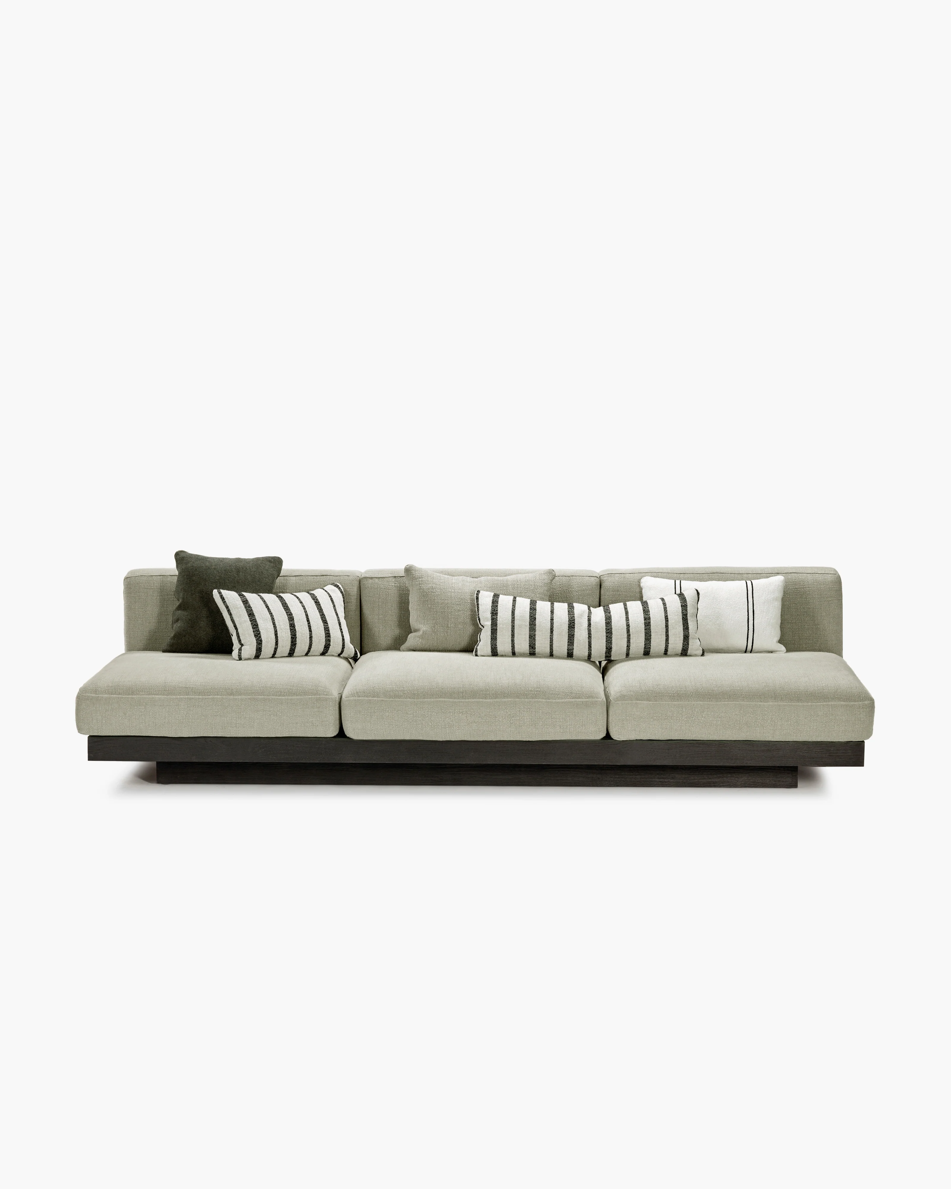 Bench three seater incl cushion indoor sand - black Rudolph - Image 6