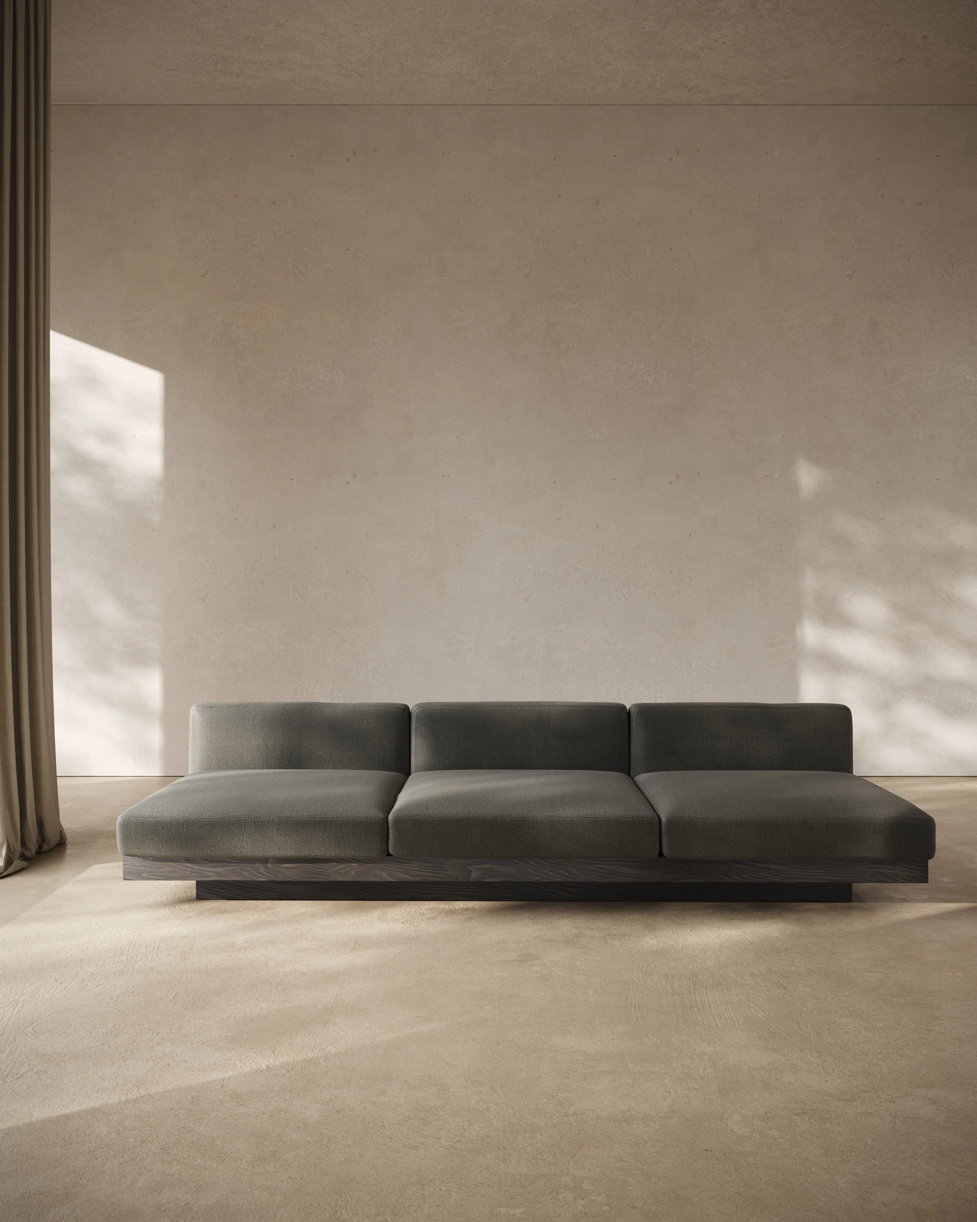 Bench three seater incl cushion indoor smoke - black Rudolph - Image 9