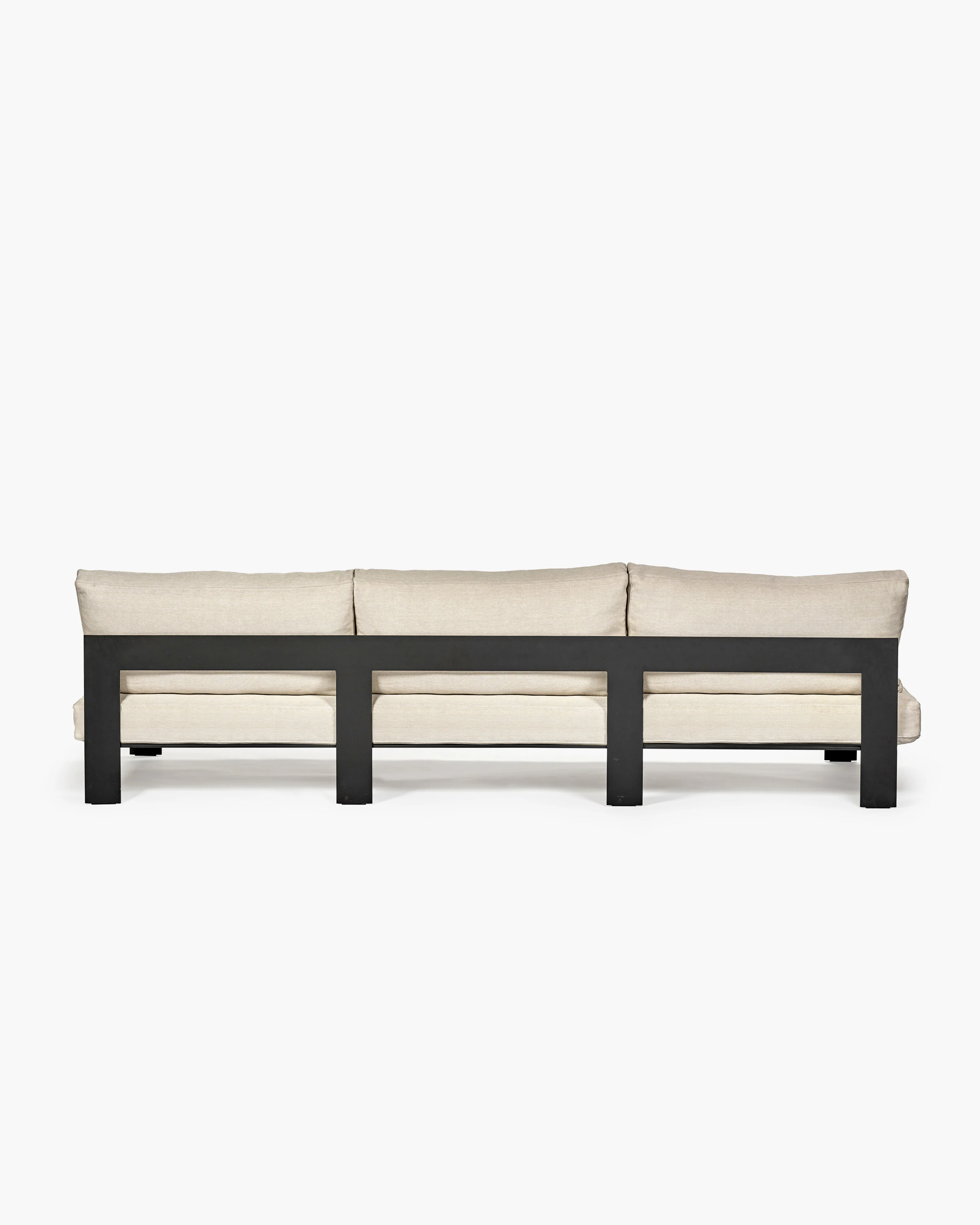 Bench three seater incl cushion outdoor beige - Image 3