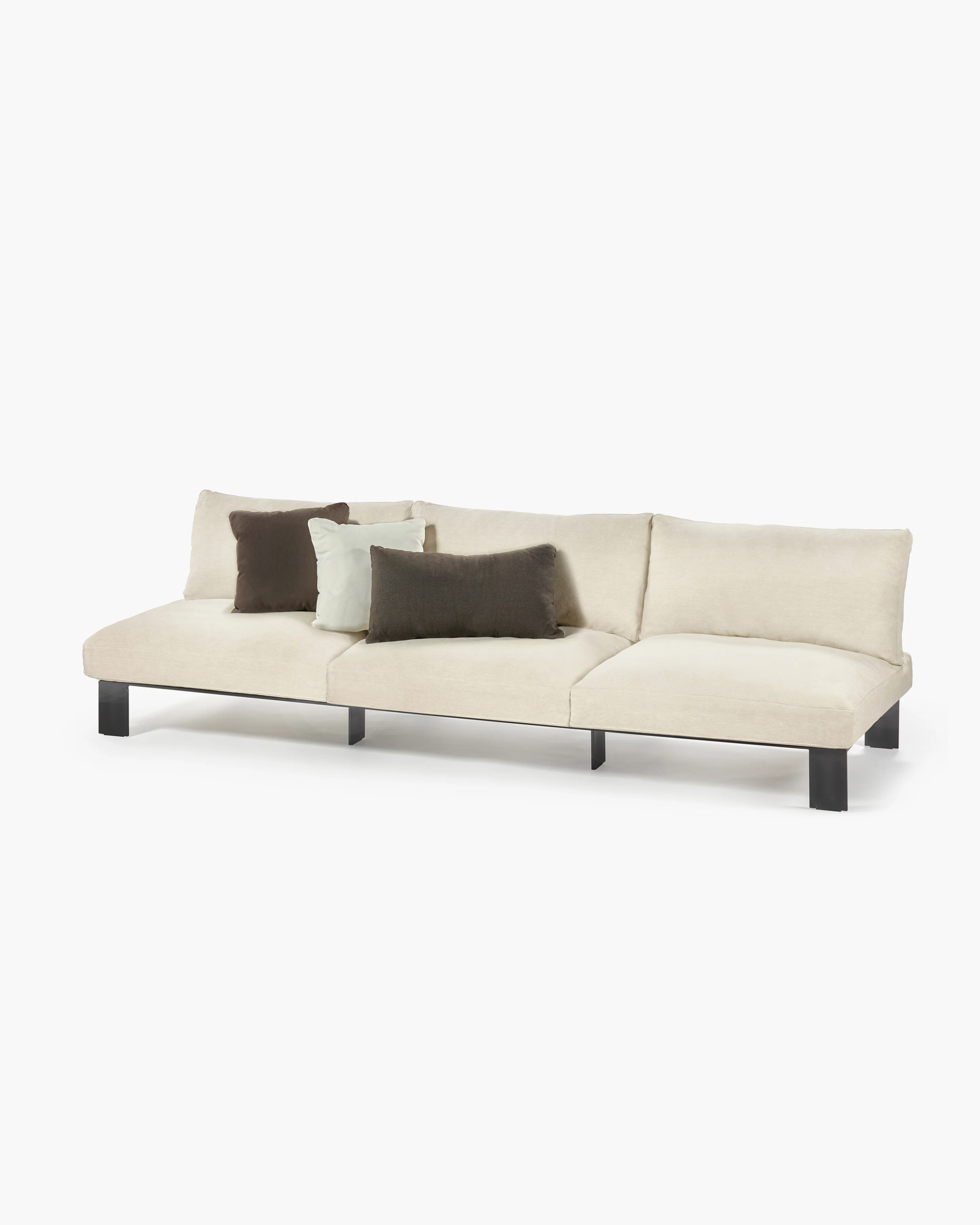 Bench three seater incl cushion outdoor beige - Image 4