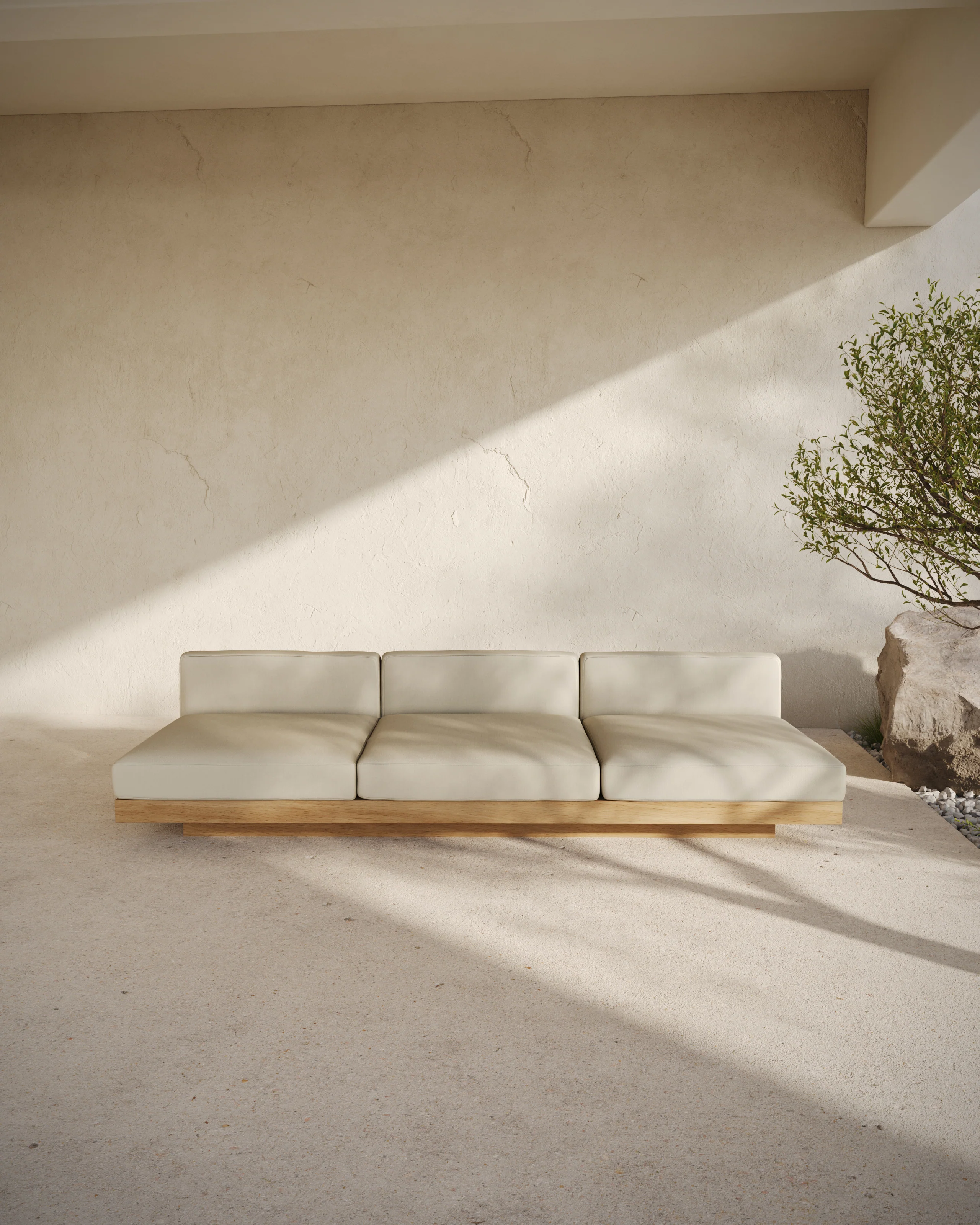 Bench three seater incl cushion  outdoor chalk Rudolph - Image 5