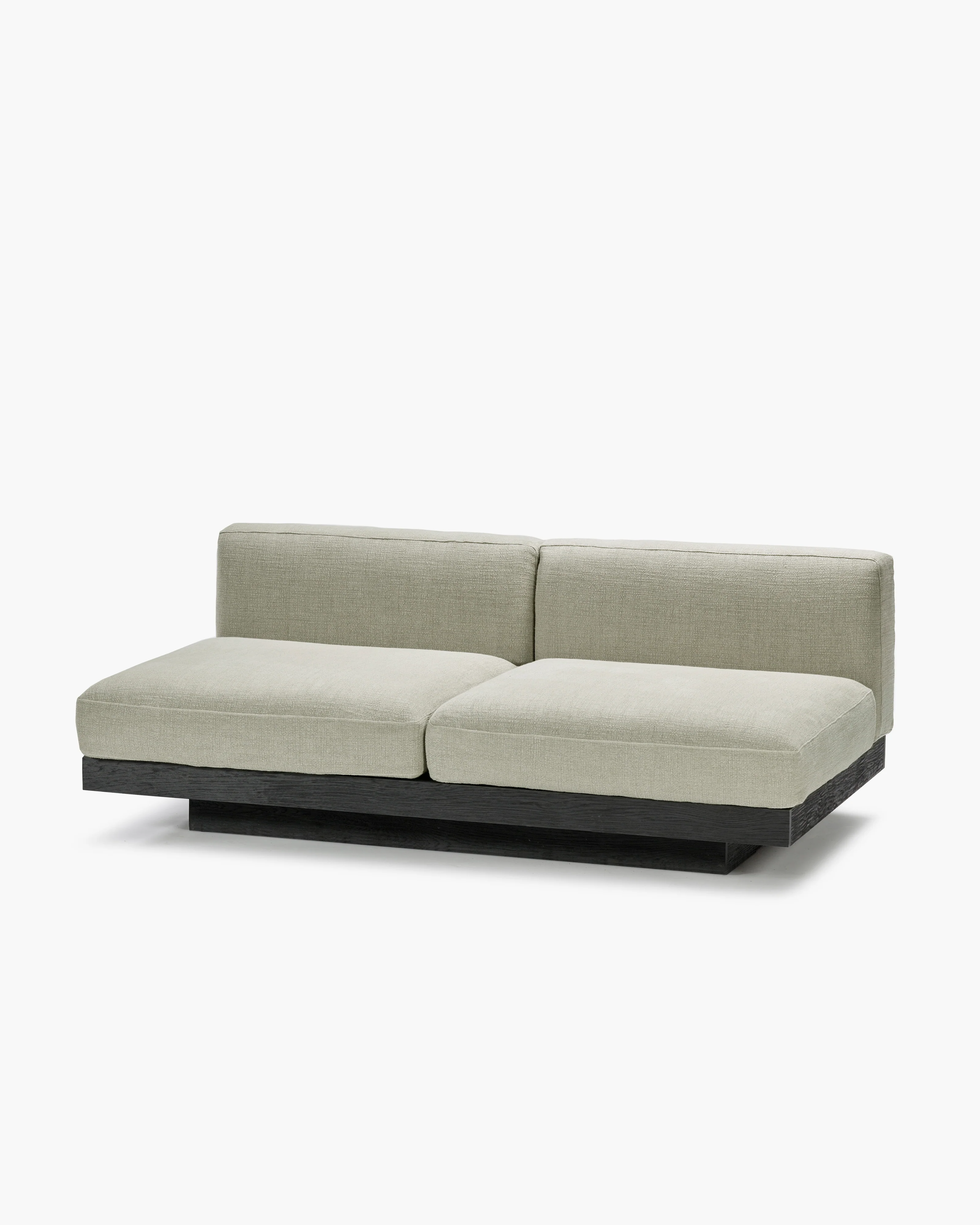 Bench two seater incl cushion indoor sand - black Rudolph