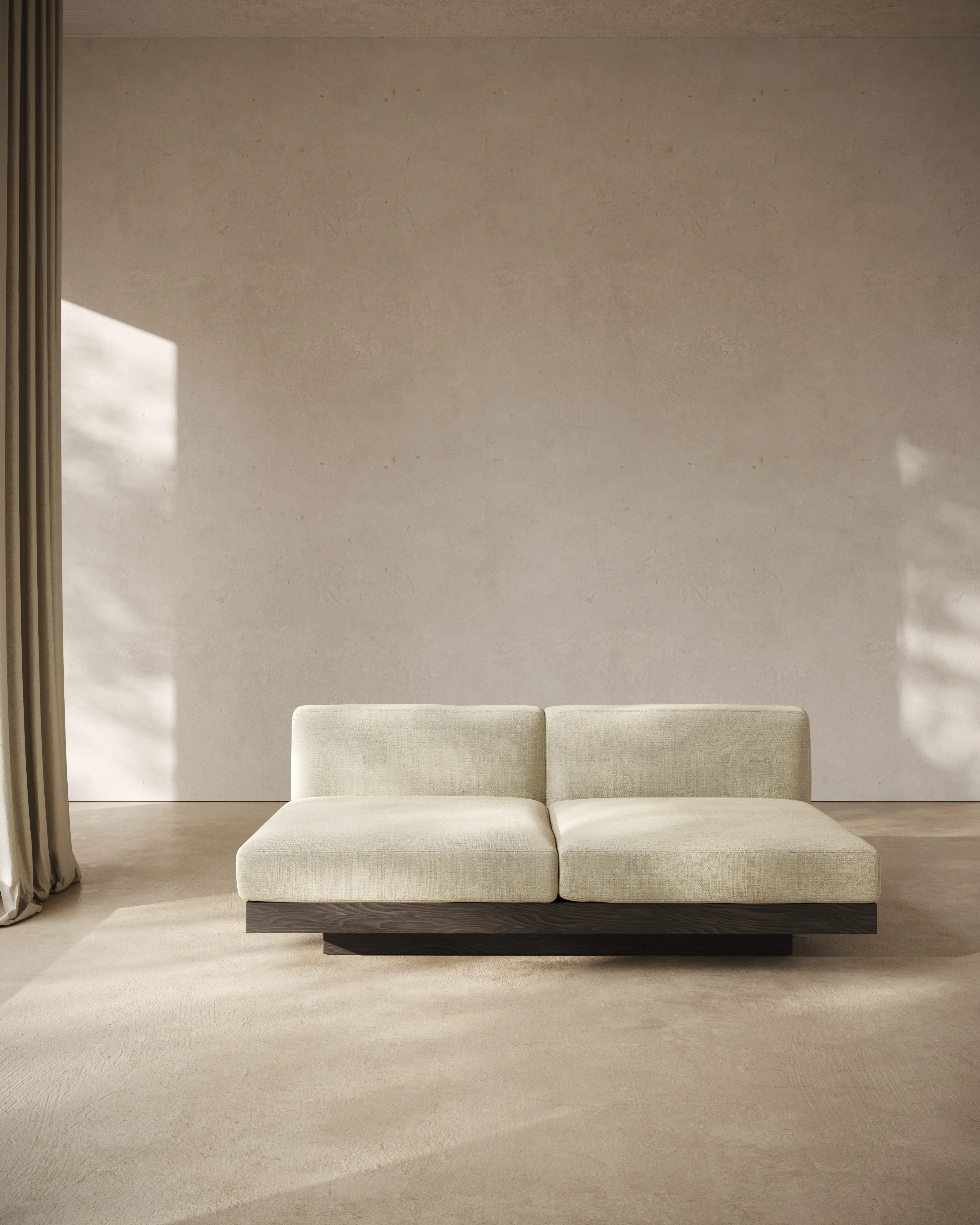 Bench two seater incl cushion indoor sand - black Rudolph - Image 7