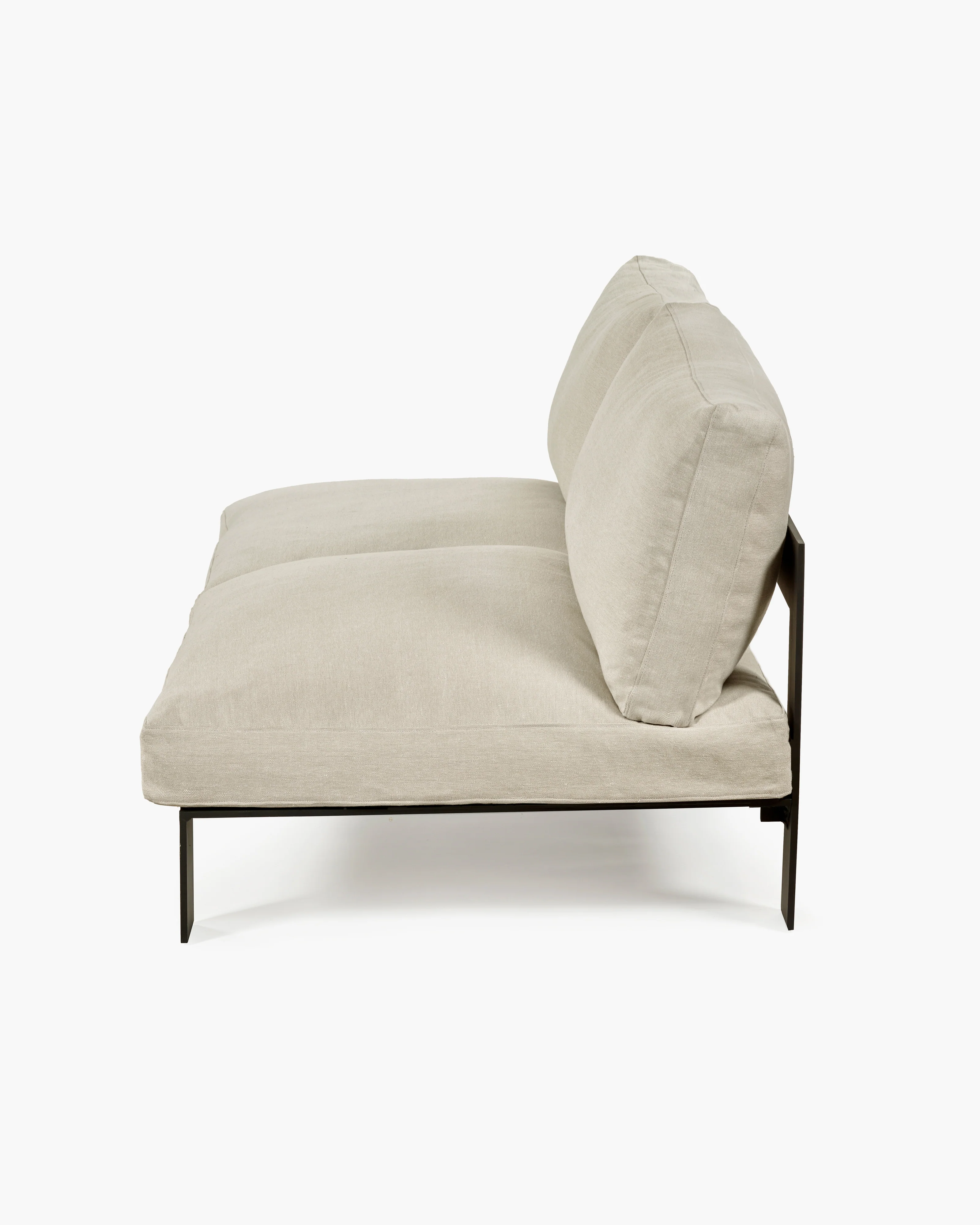 Bench two seater incl cushion outdoor beige - Image 2