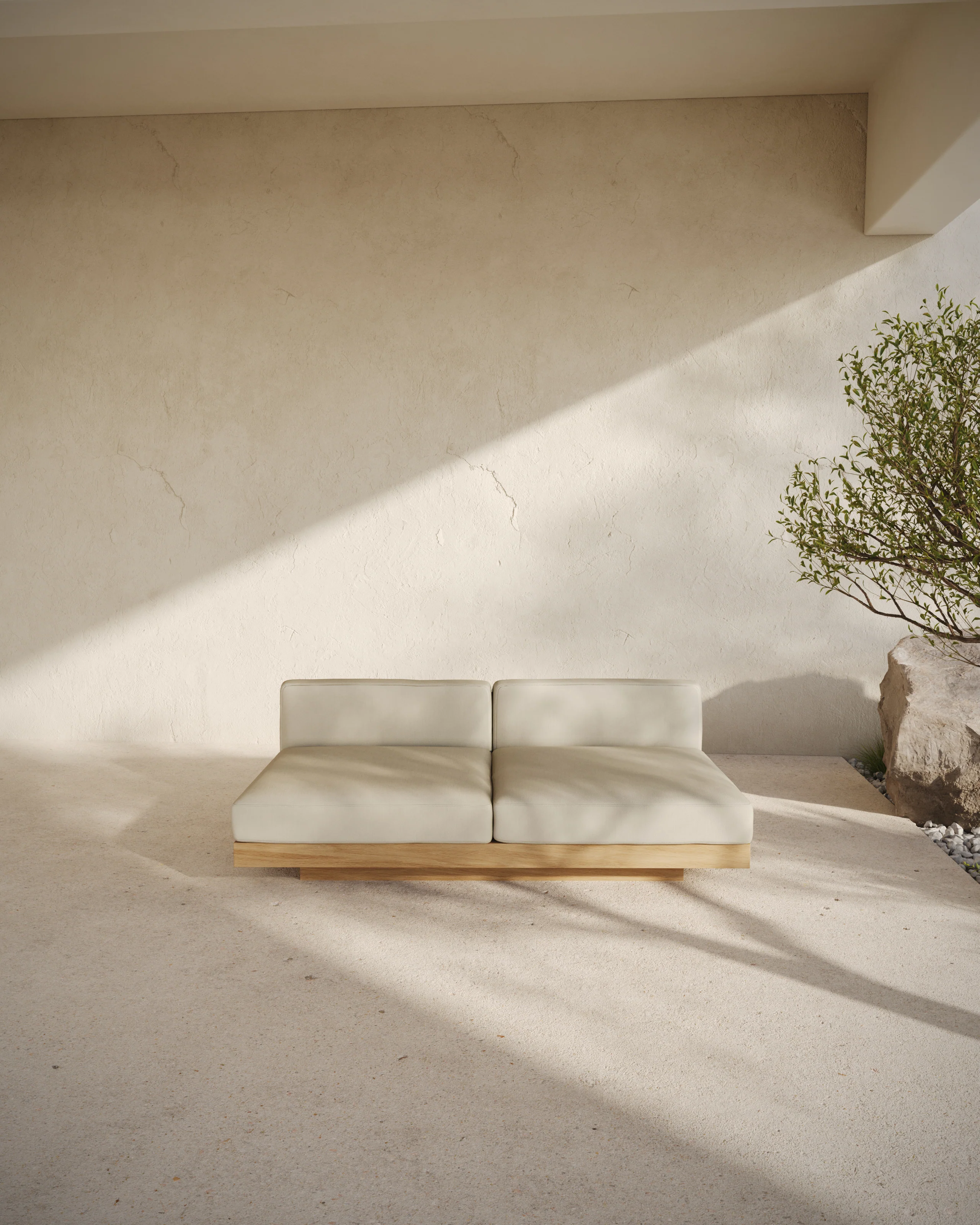 Bench two seater incl cushion outdoor chalk Rudolph - Image 5