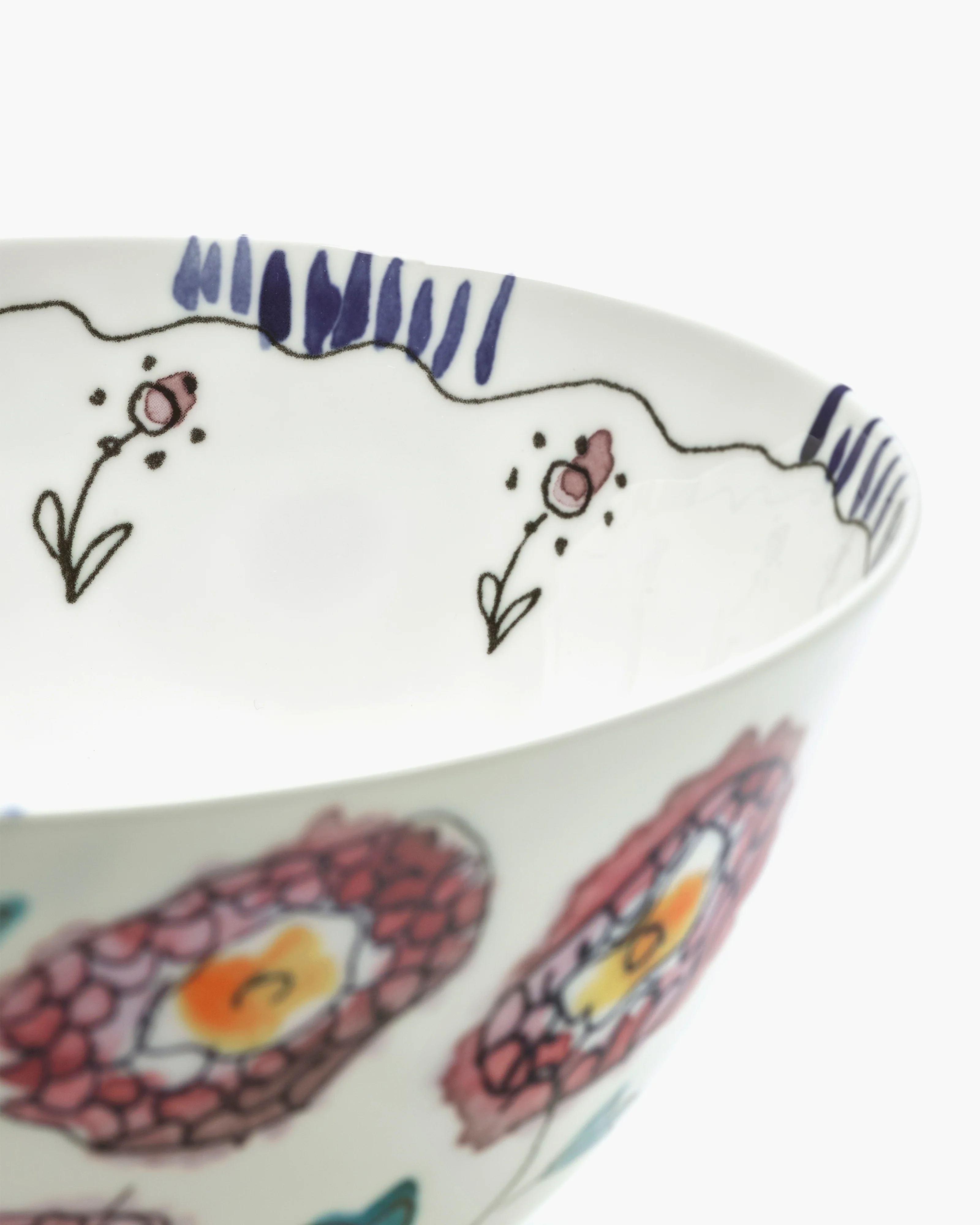 Bowl L Anemone milk Midnight Flowers - Image 6