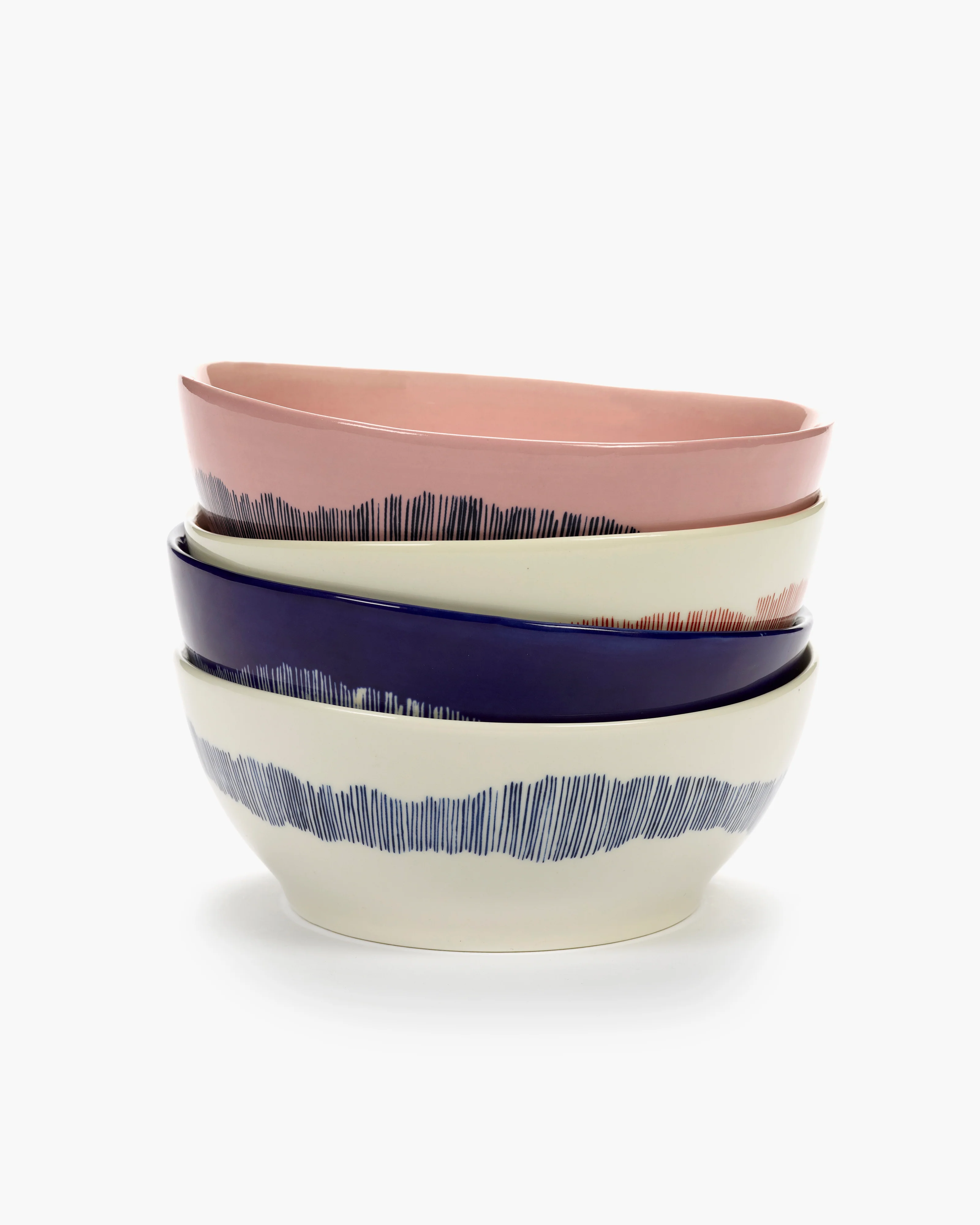 Bowl L pink - blue stripes Feast - Image 3