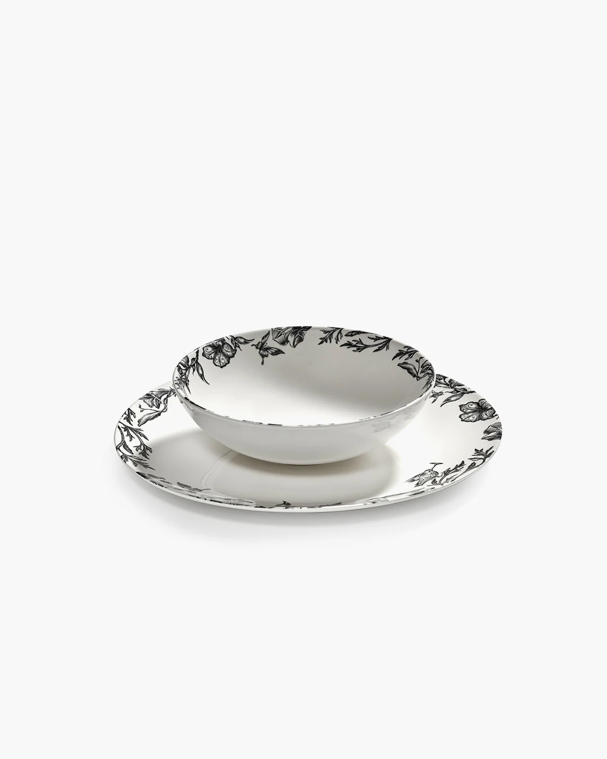 Bowl low M enchanted garden white - black Unity - Image 7