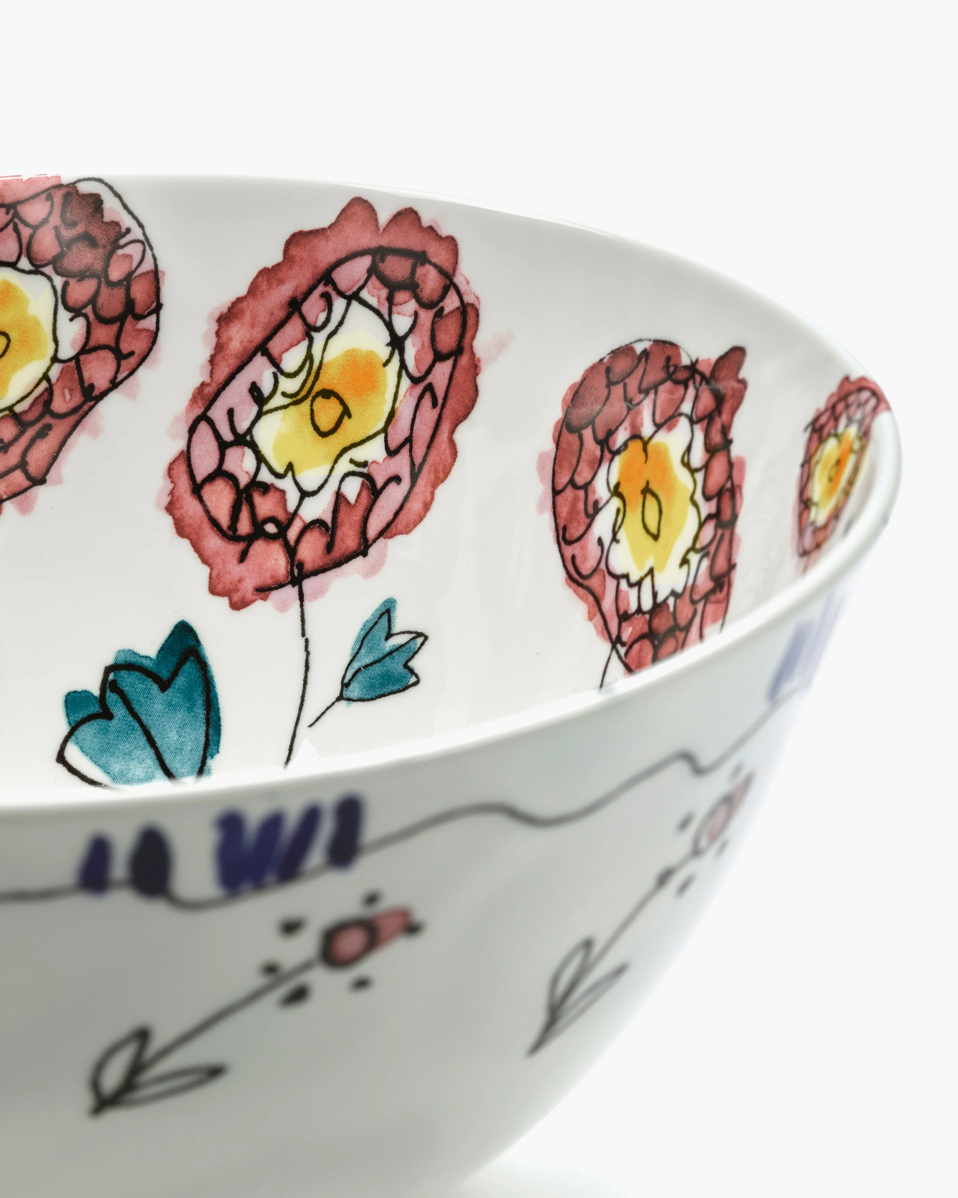 Bowl M Anemone milk Midnight Flowers - Image 4