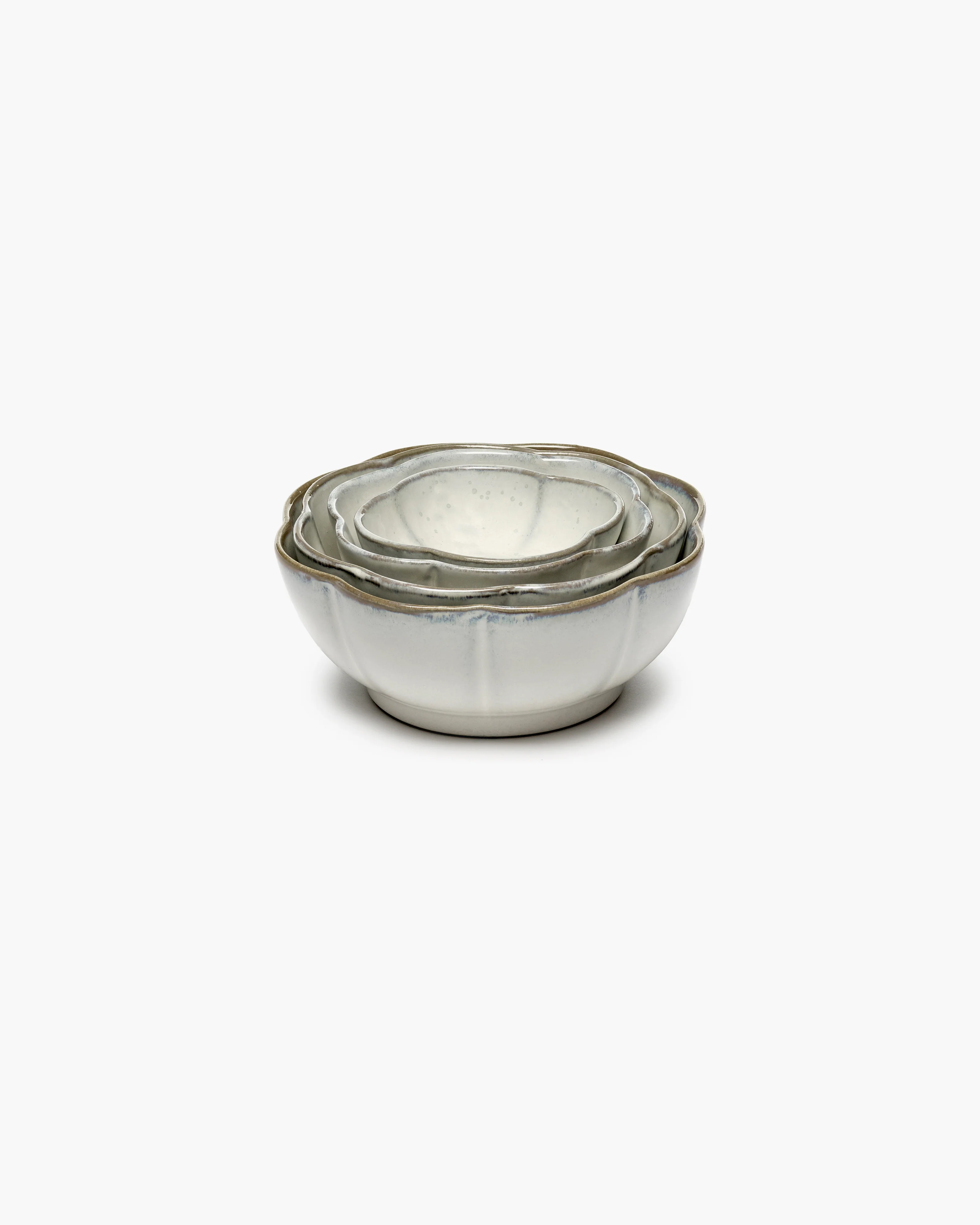 Bowl ribbed L white Inku - Image 4