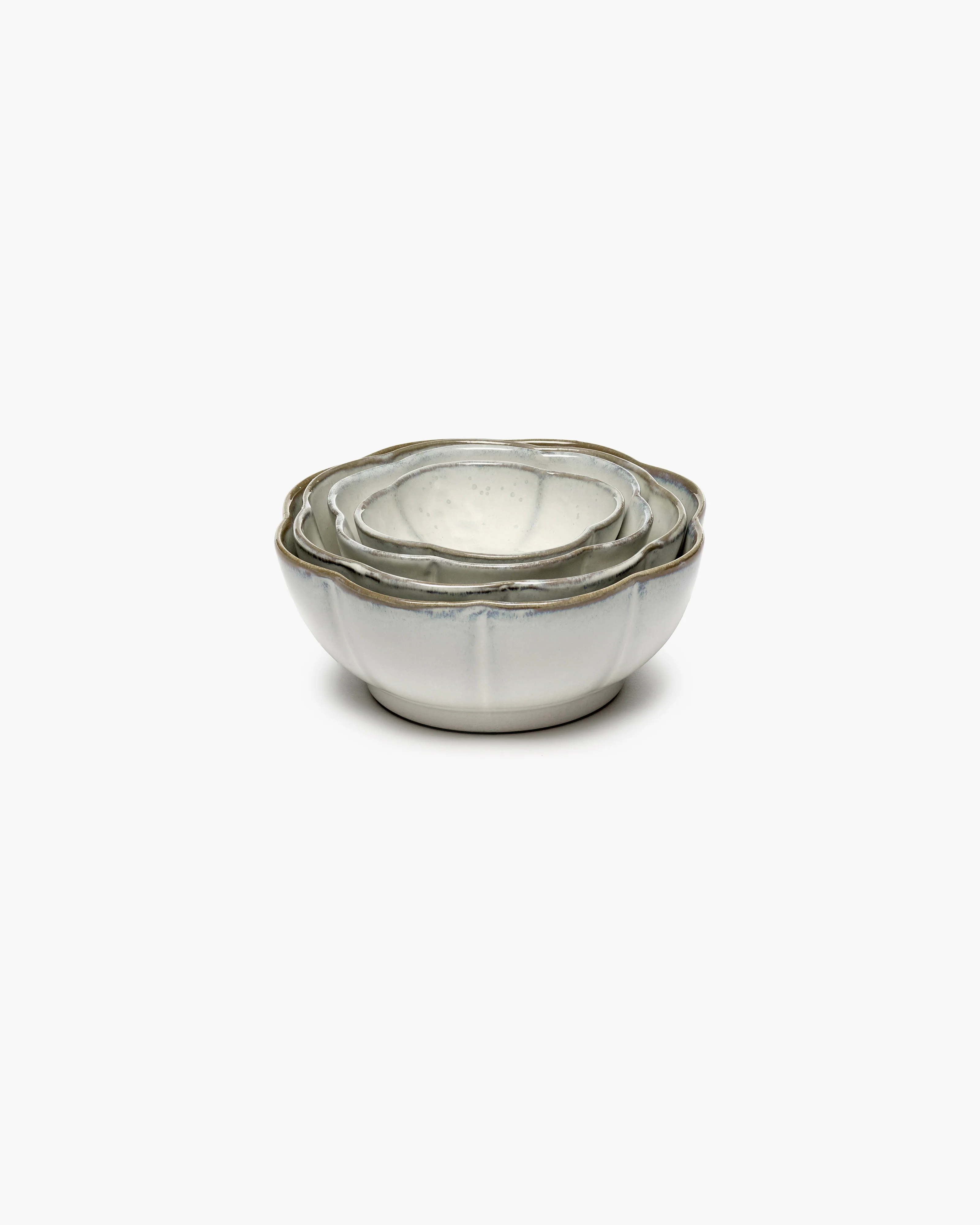 Bowl ribbed S white Inku - Image 3