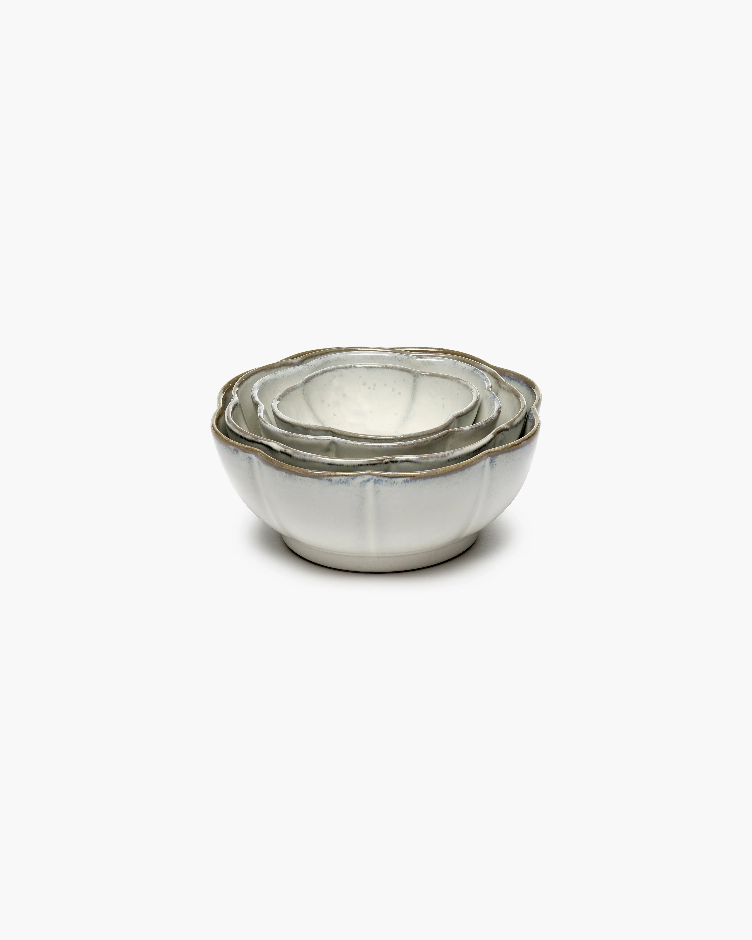Bowl ribbed XL white Inku - Image 3