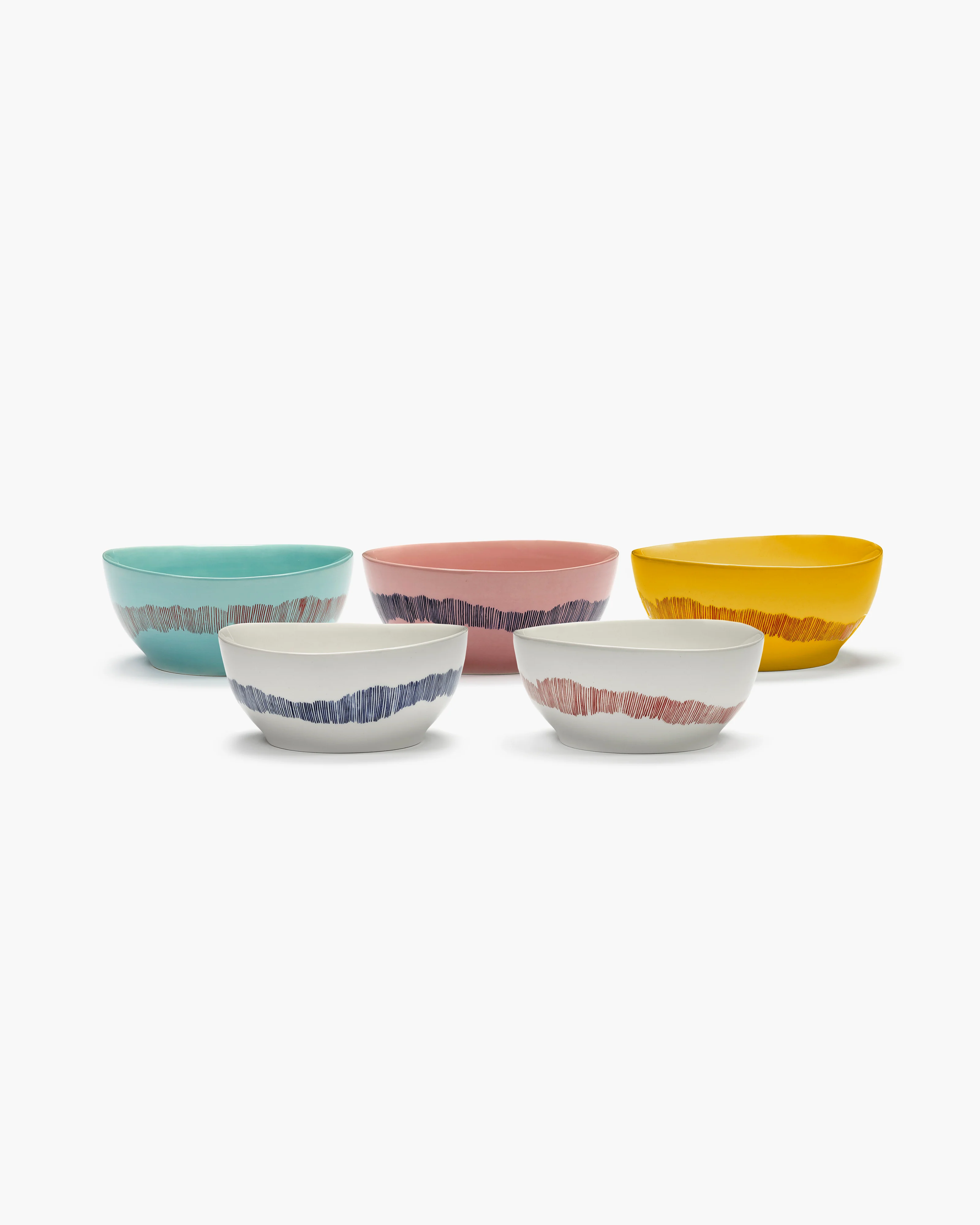Bowl S azure swirl - red stripes Feast - Image 3