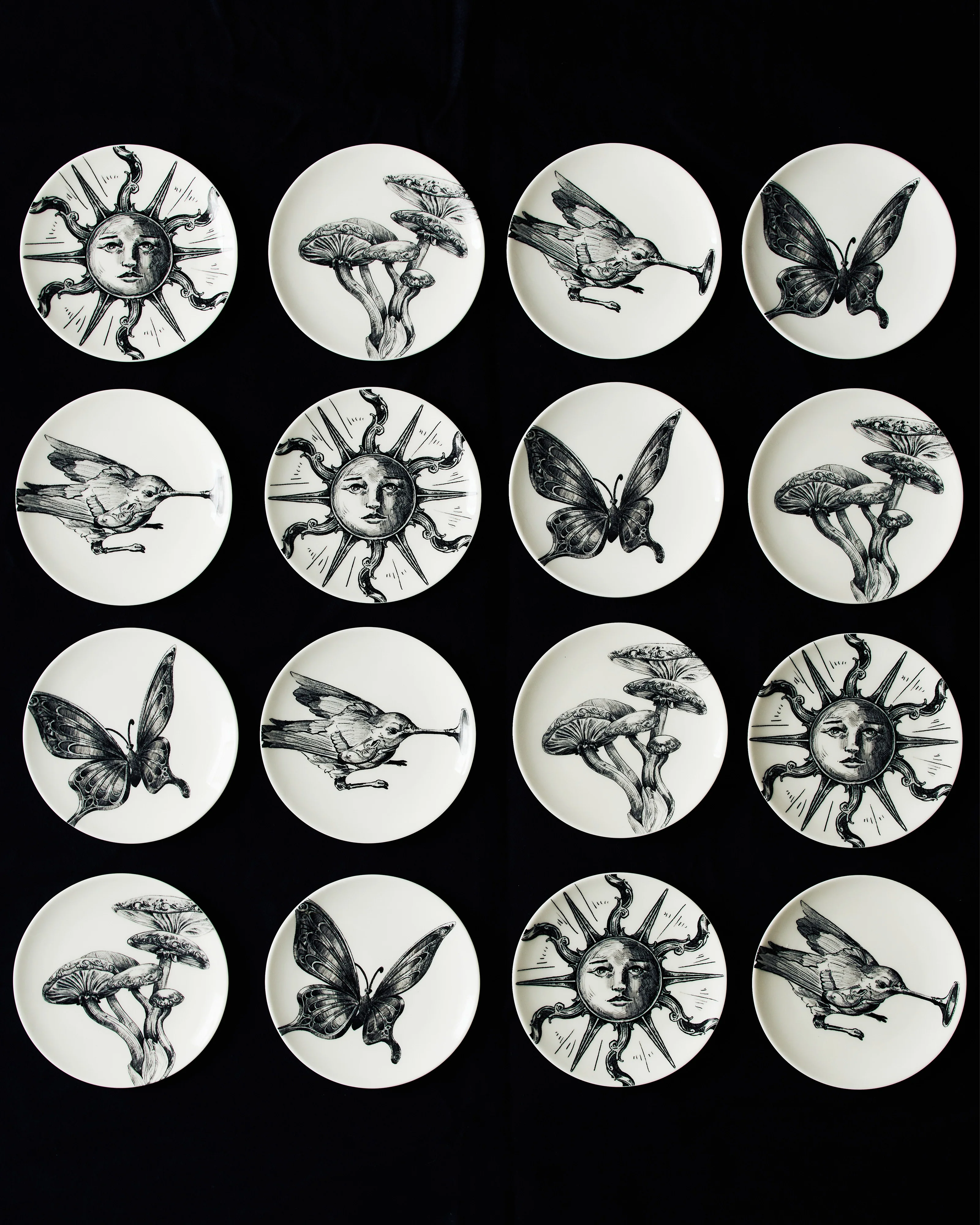Bread plate mushrooms white - black Unity - Image 6