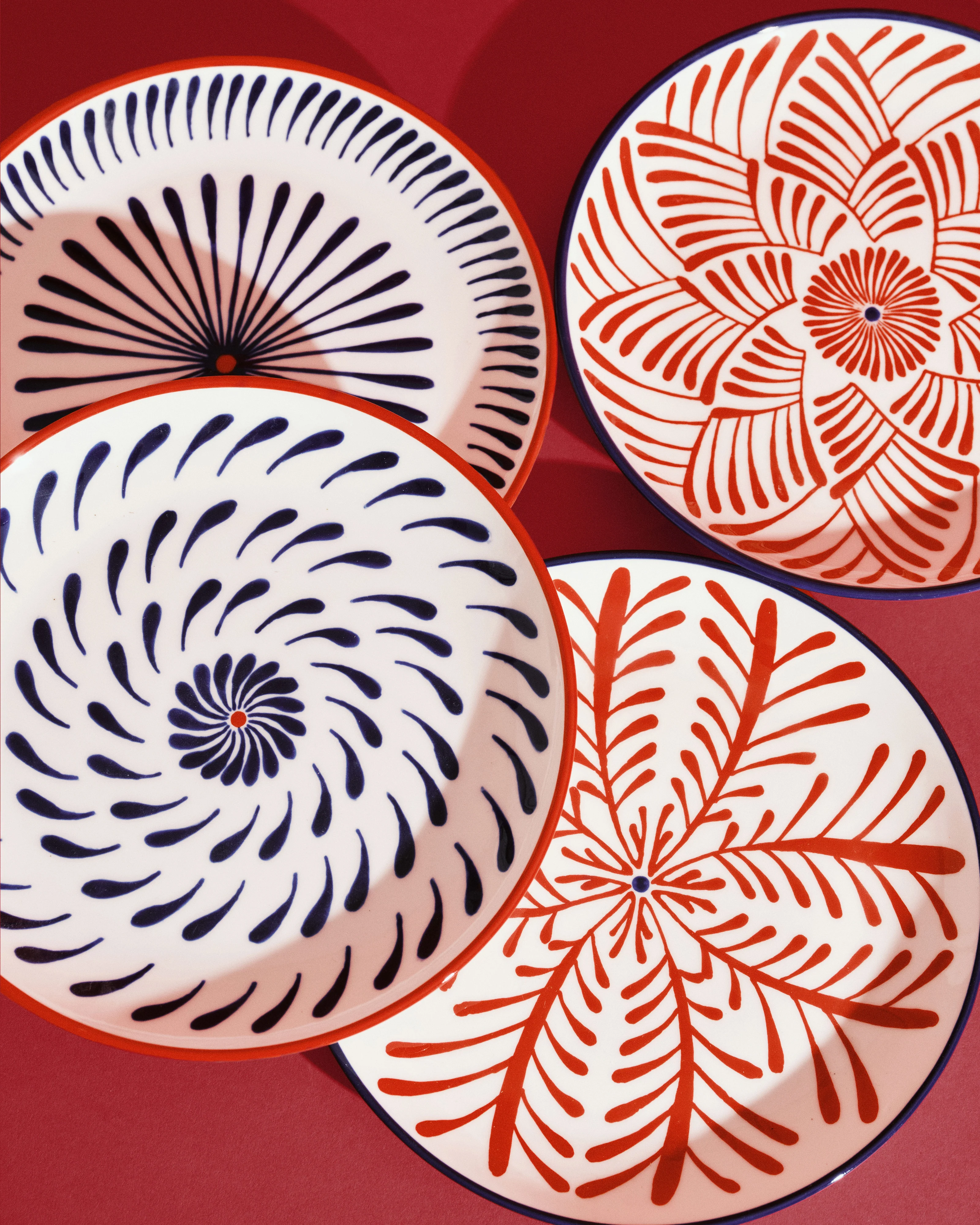 Breakfast plate ass/4 red - blue Bazaar - Image 3