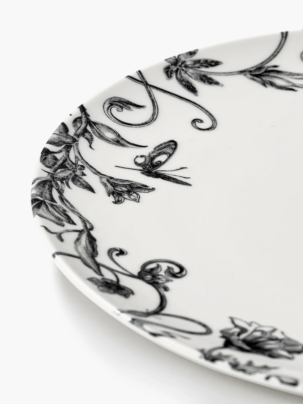 Breakfast plate floral fantasy white - black Unity - Image 5
