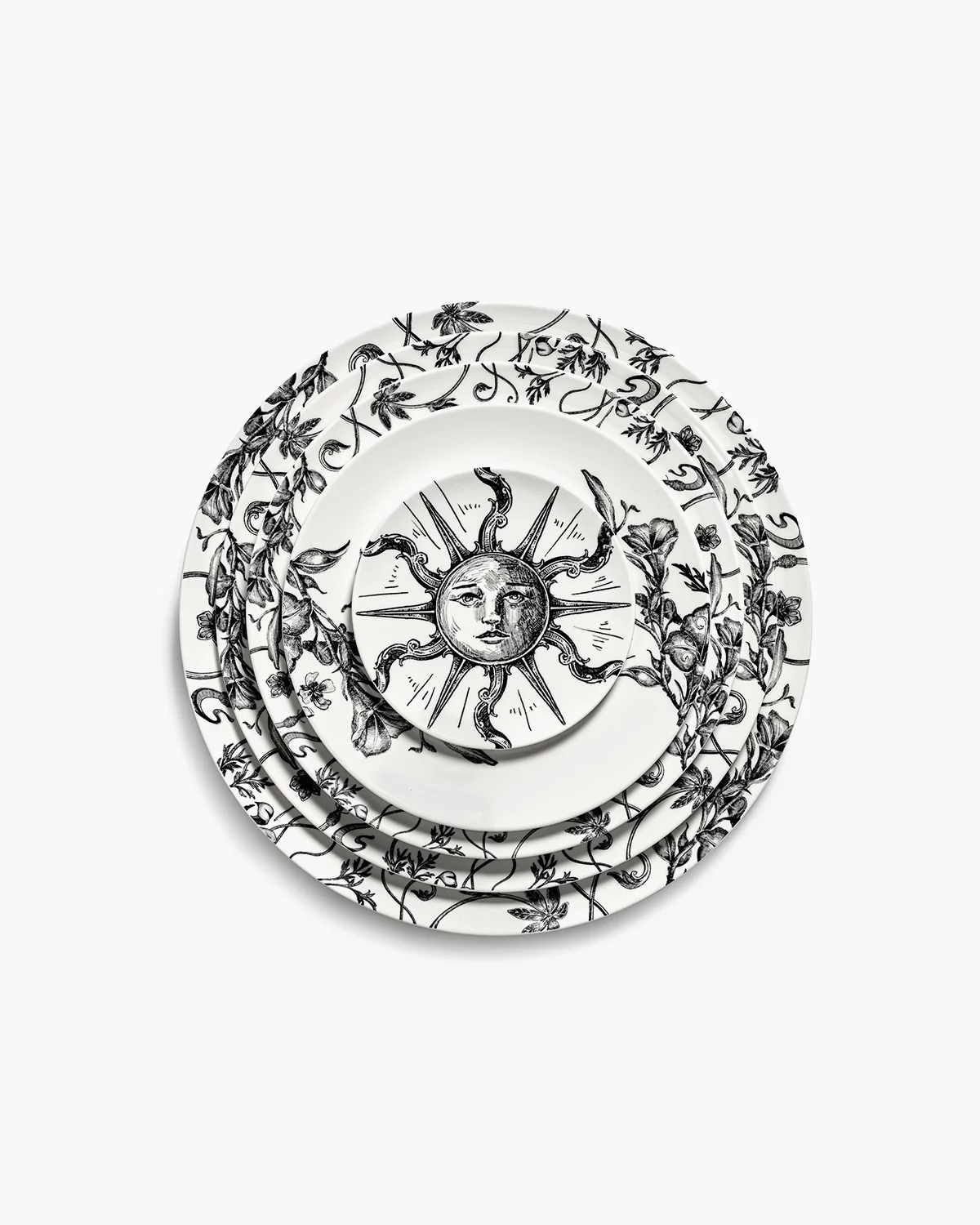 Breakfast plate floral fantasy white - black Unity - Image 6