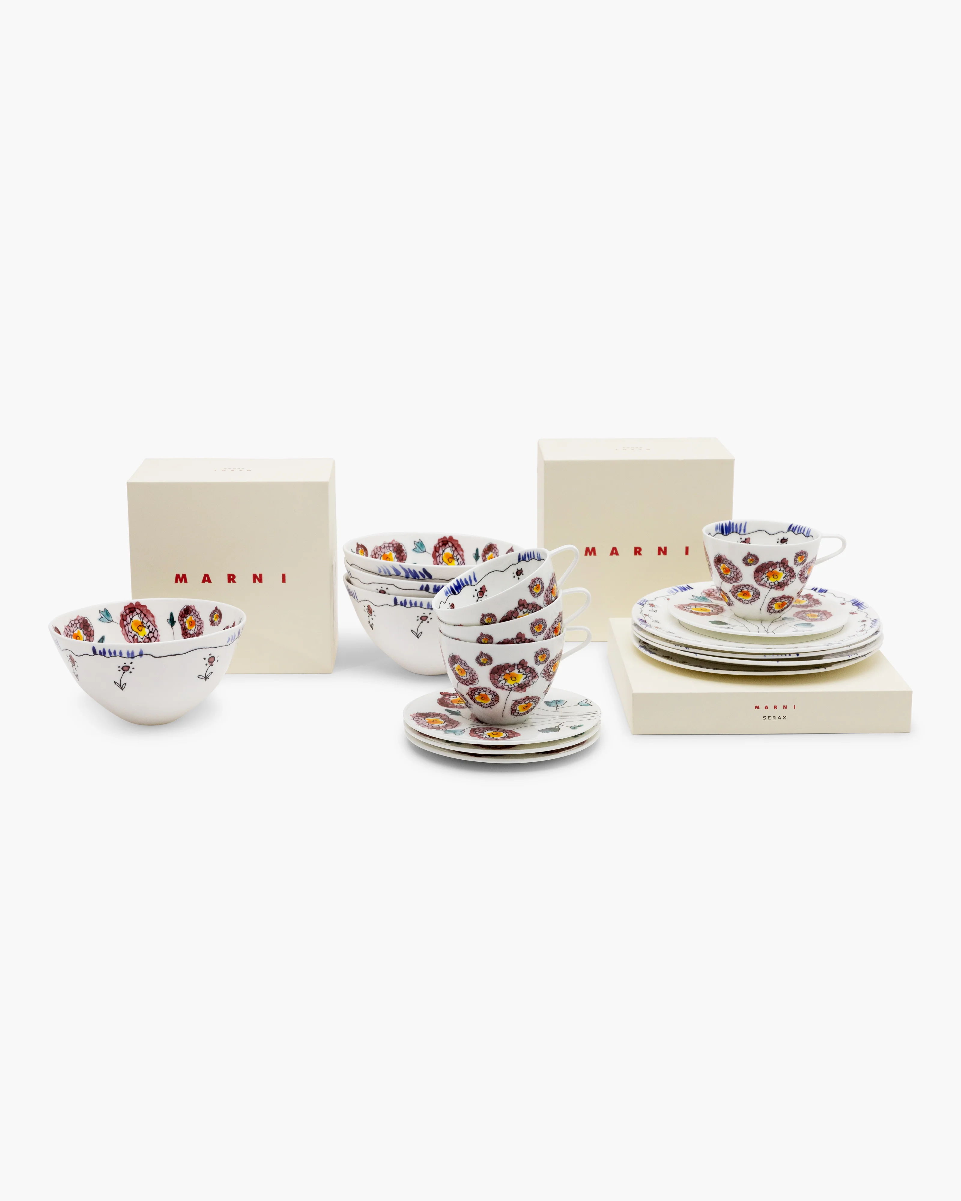 Breakfast Set 12 pieces anemone midnight flowers - Image 4