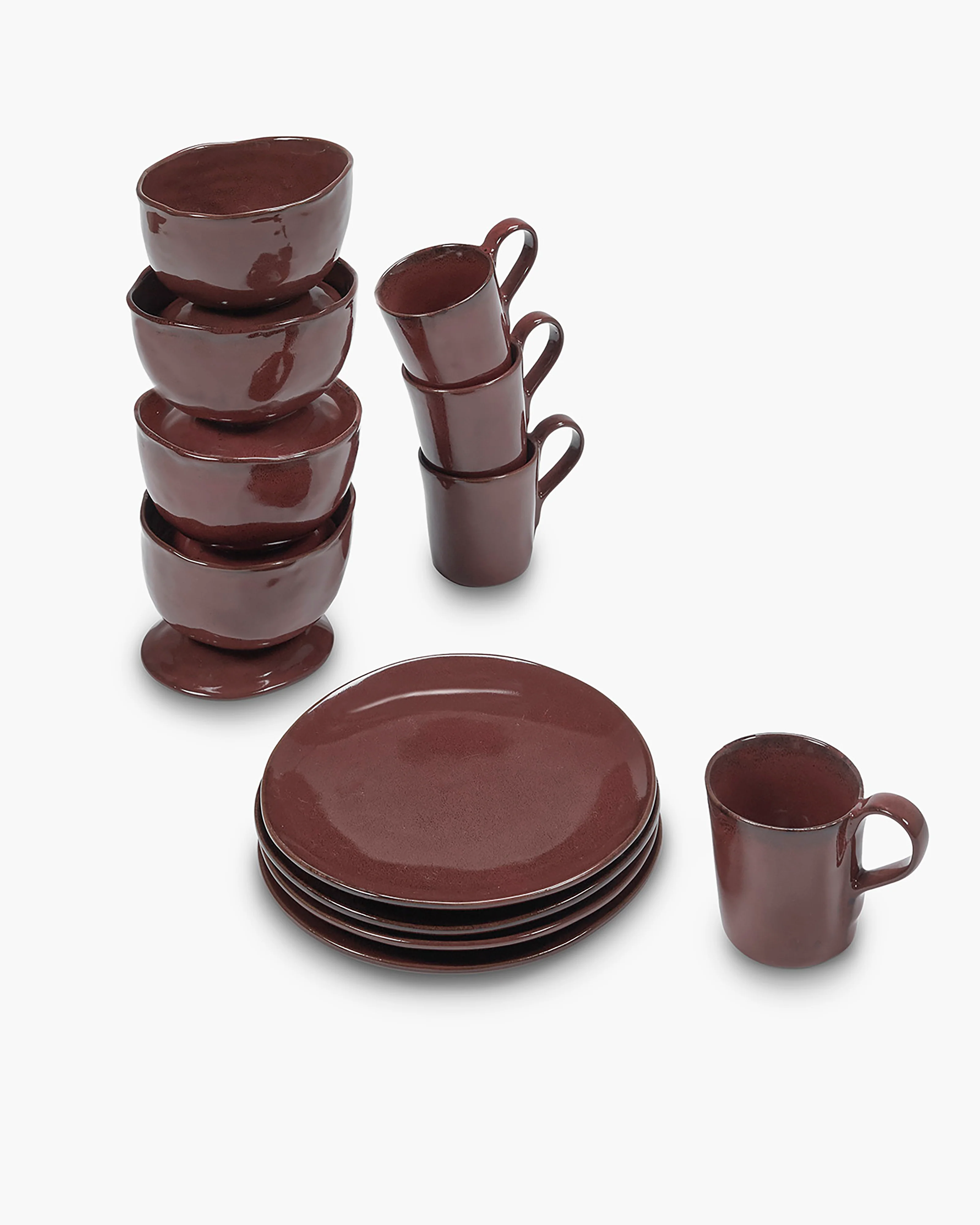 Breakfast Set 12 pieces venetian red La Mère - Image 3