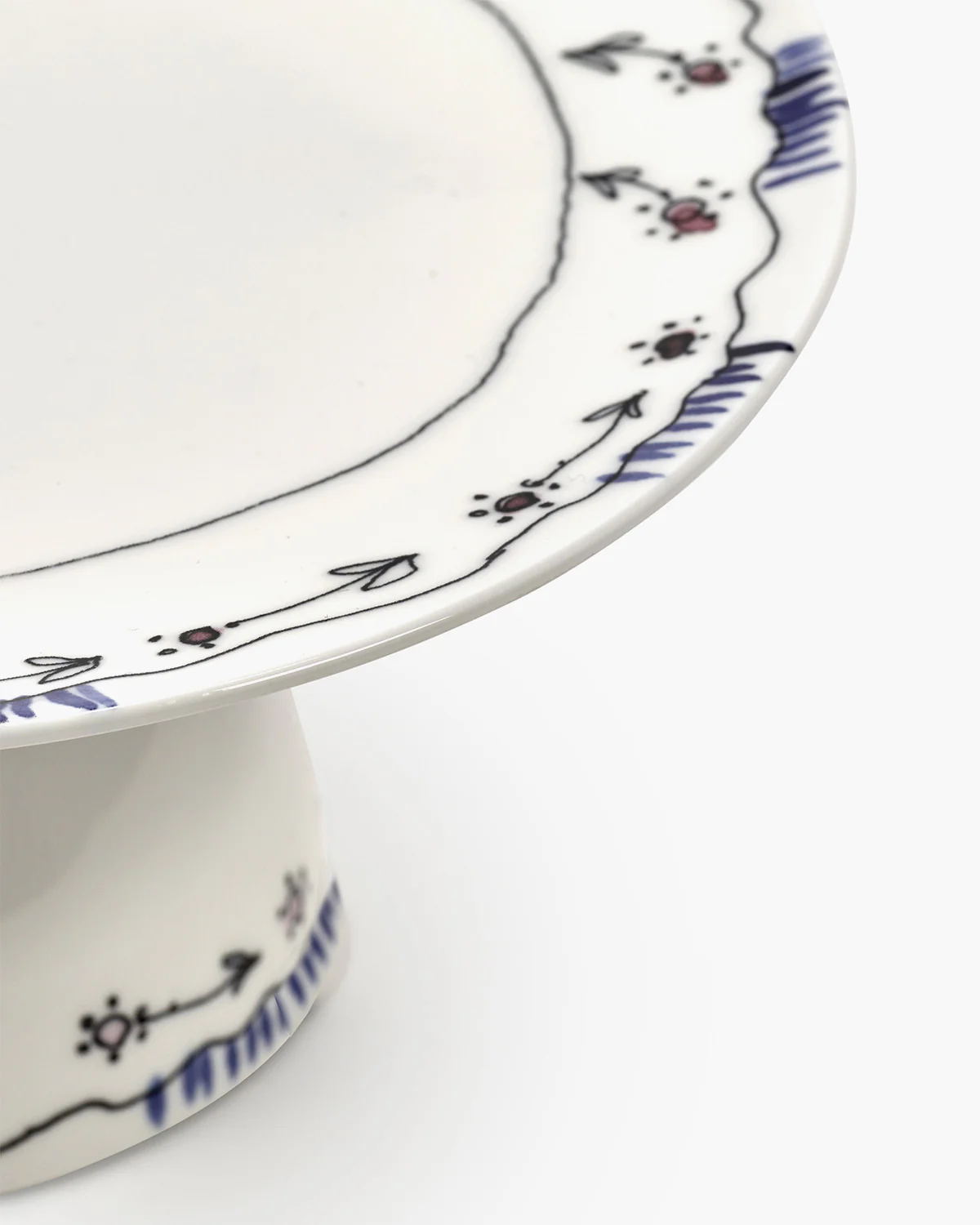 Cake stand S anemone milk Midnight Flowers - Image 4