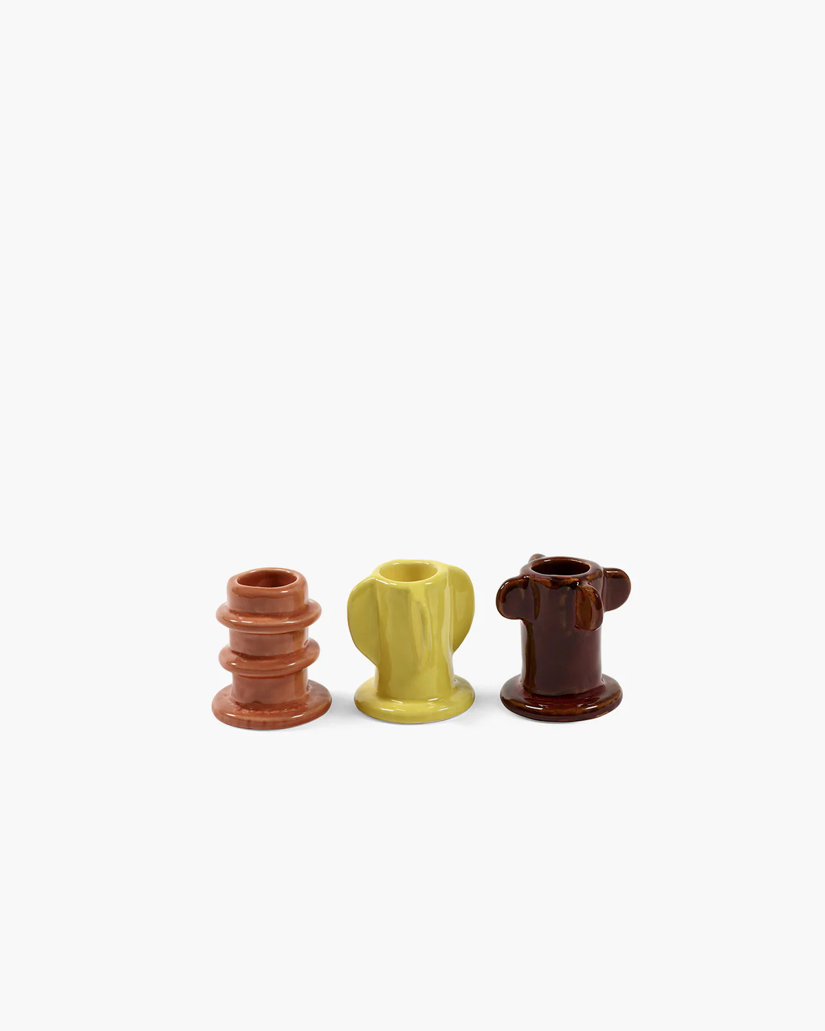 Candle holder 02 – ass/3 glazed Molly