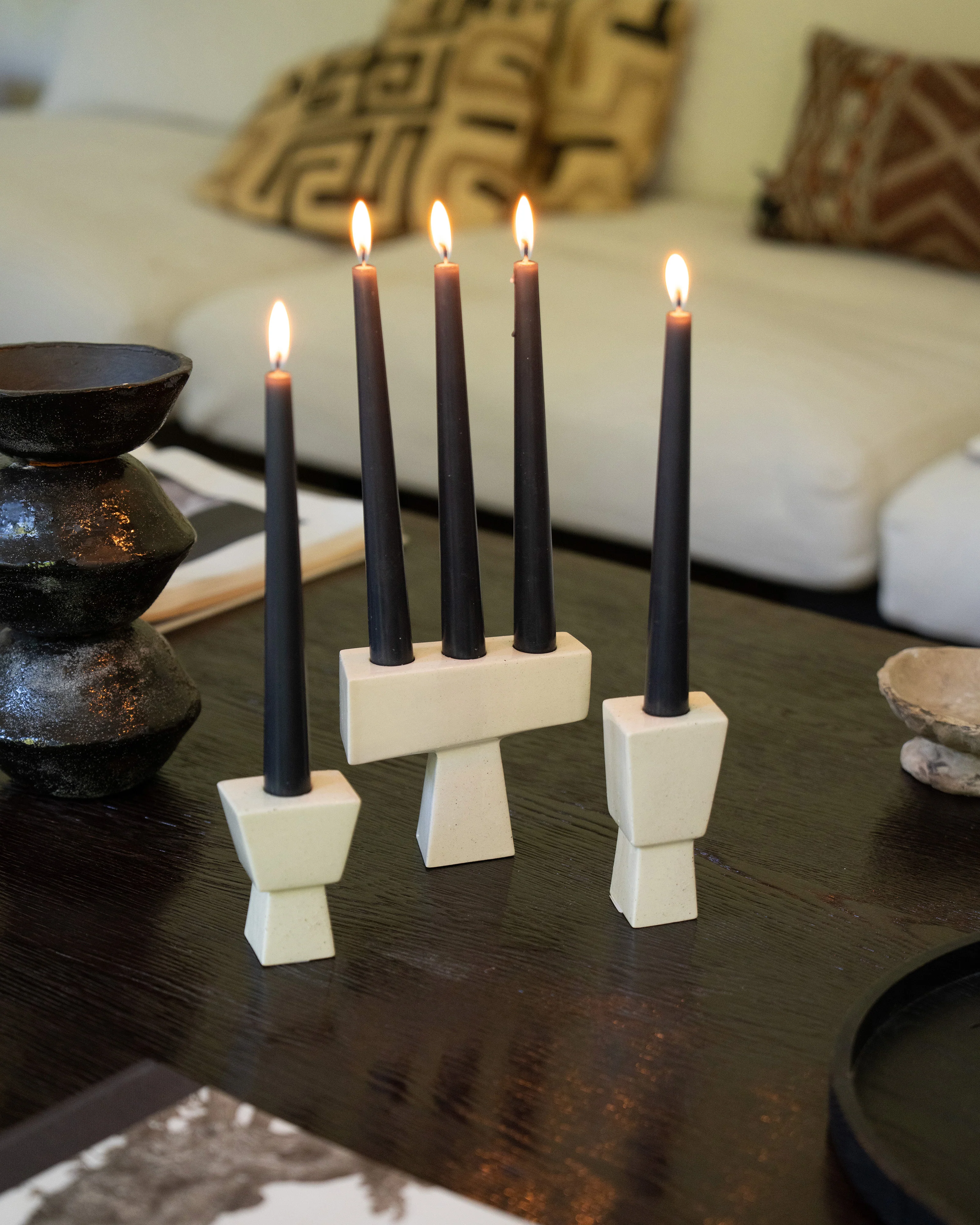 Candle holder 04 beige Molly - Image 2
