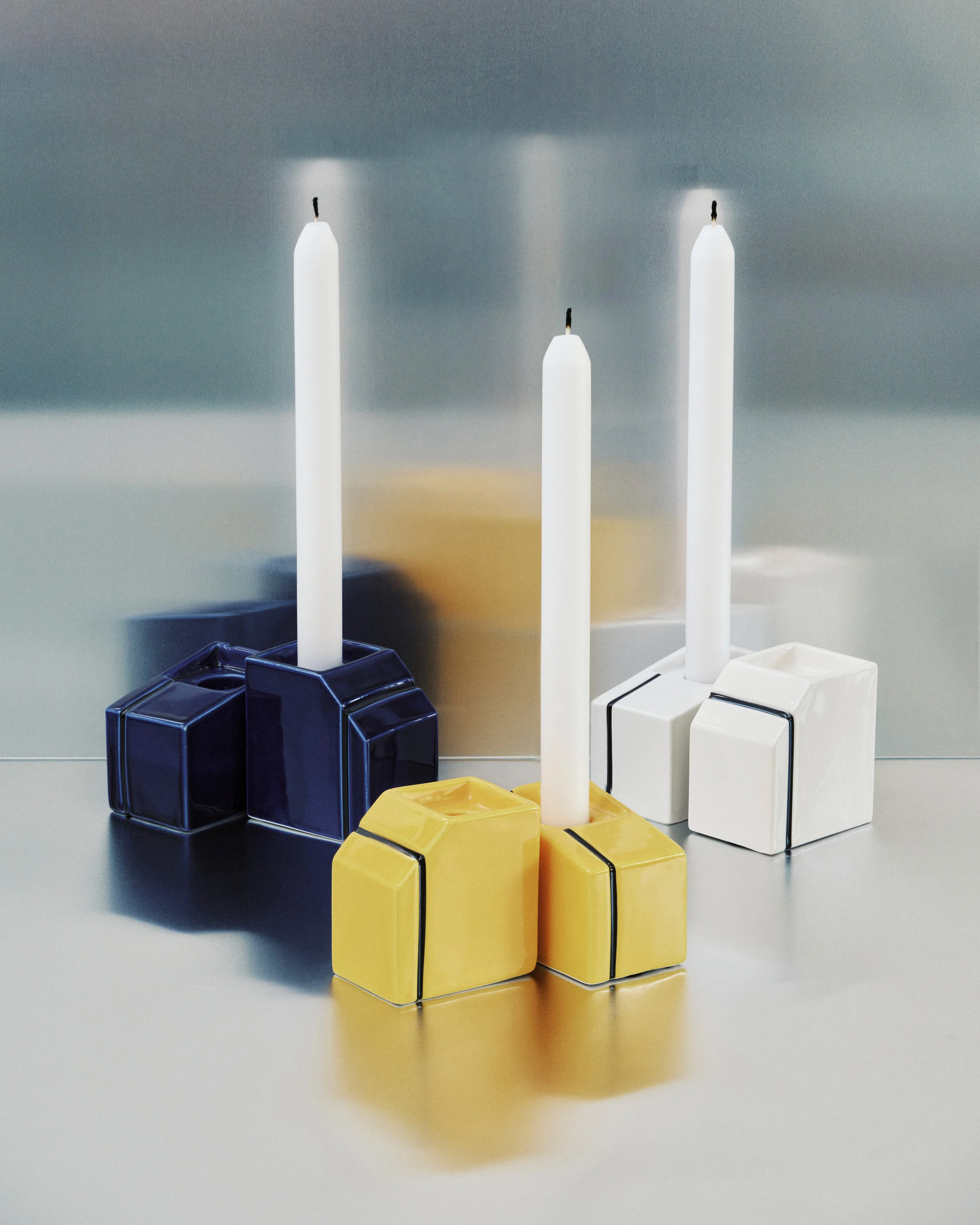 Candle holder ass/2 blue Silos - Image 2