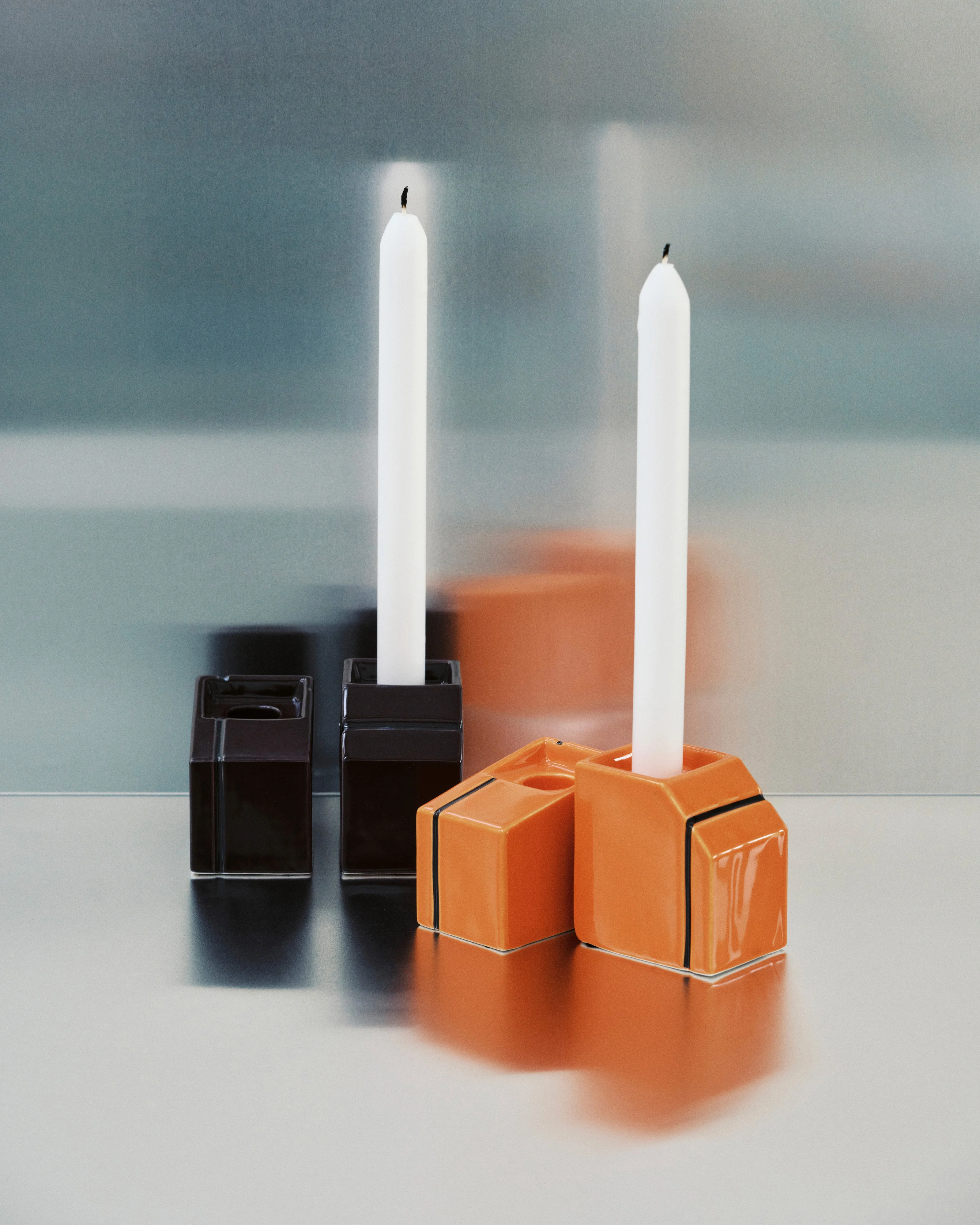 Candle holder ass/2 burgundy Silos - Image 2