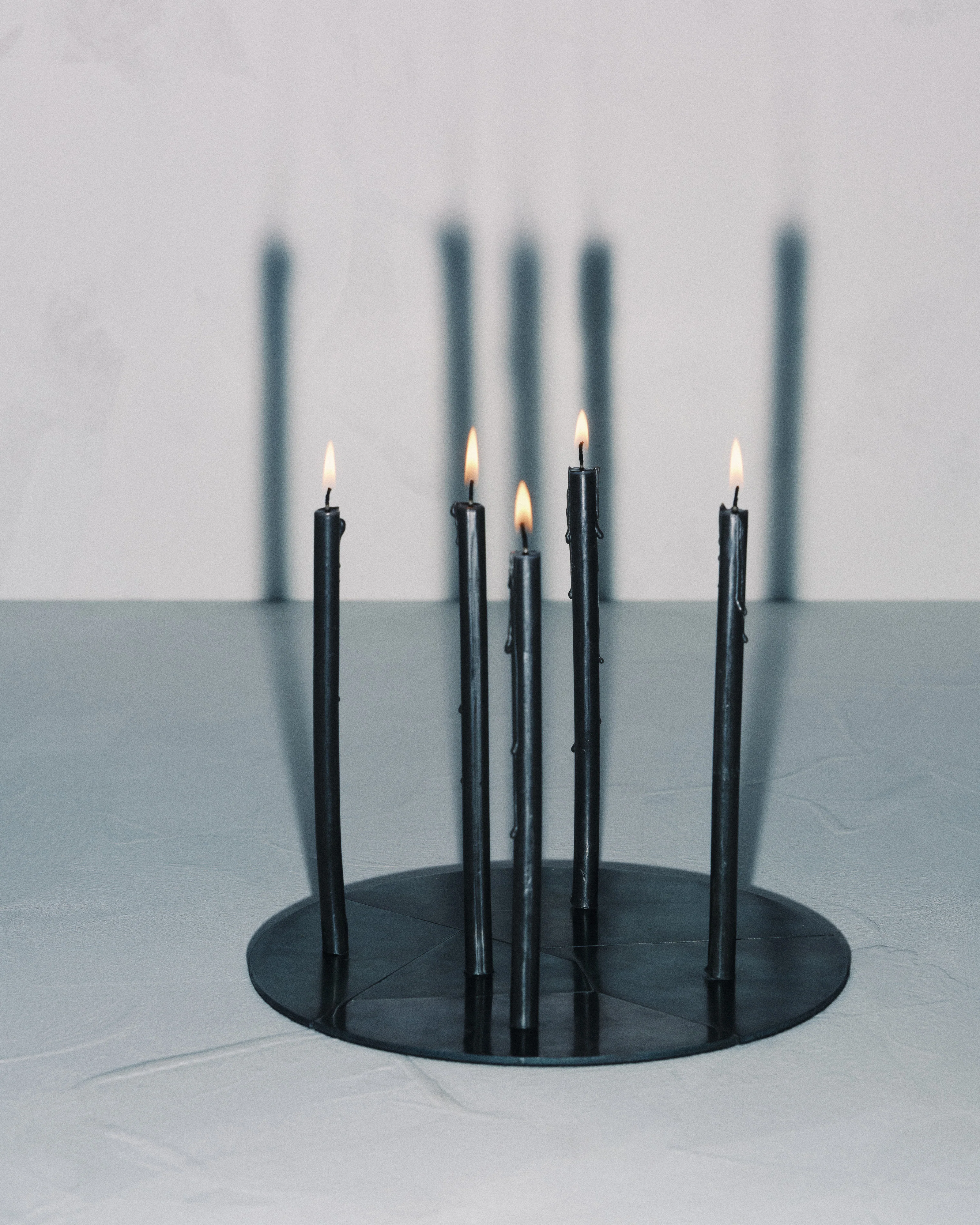 Candle holder blue steel Candelabra - Image 3