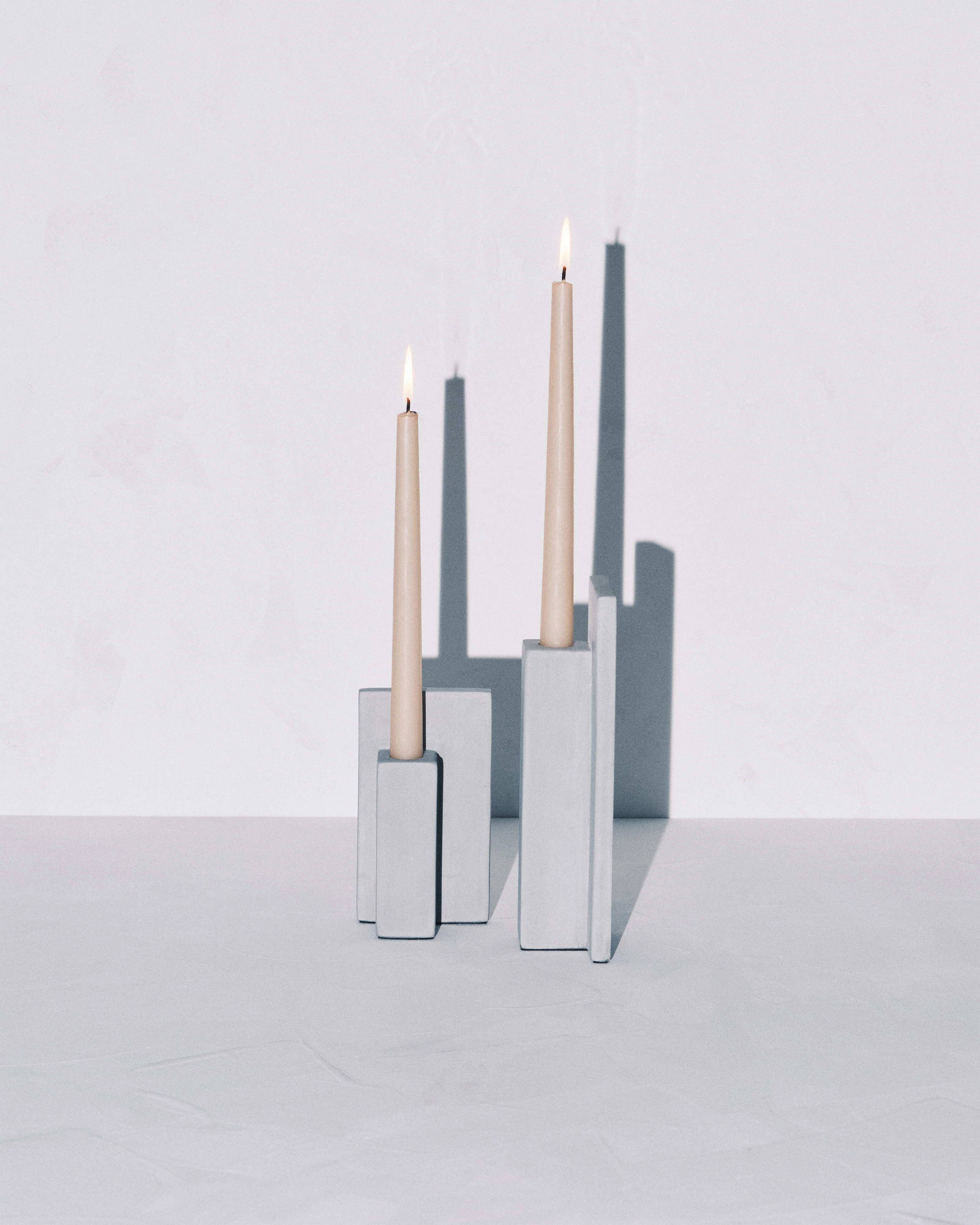 Candle holder L grey Werk - Image 2