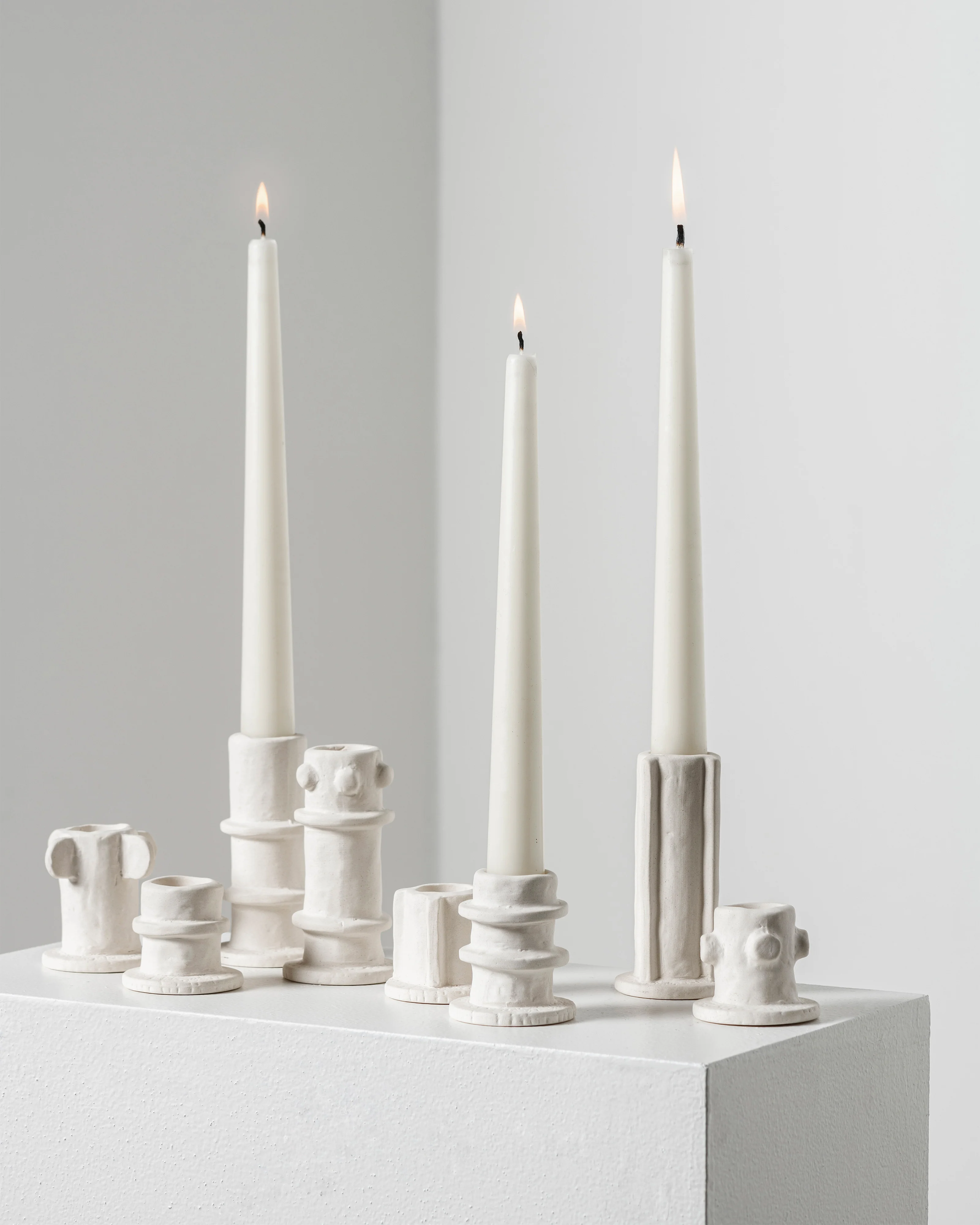 Candle holder 02 ass/3 beige Molly - Image 3