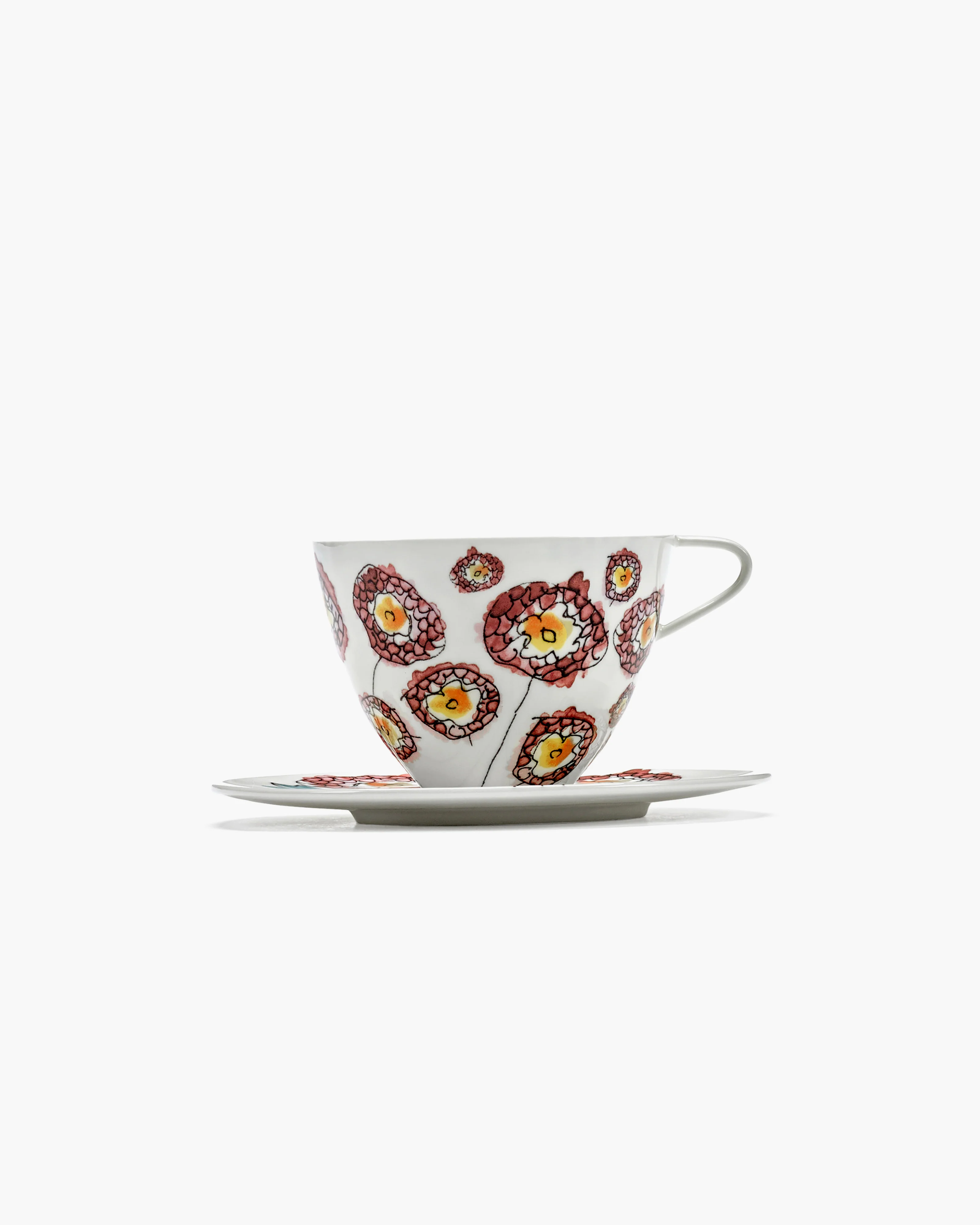 Cappuccino cup with saucer Anemone milk Midnight Flowers - Image 5