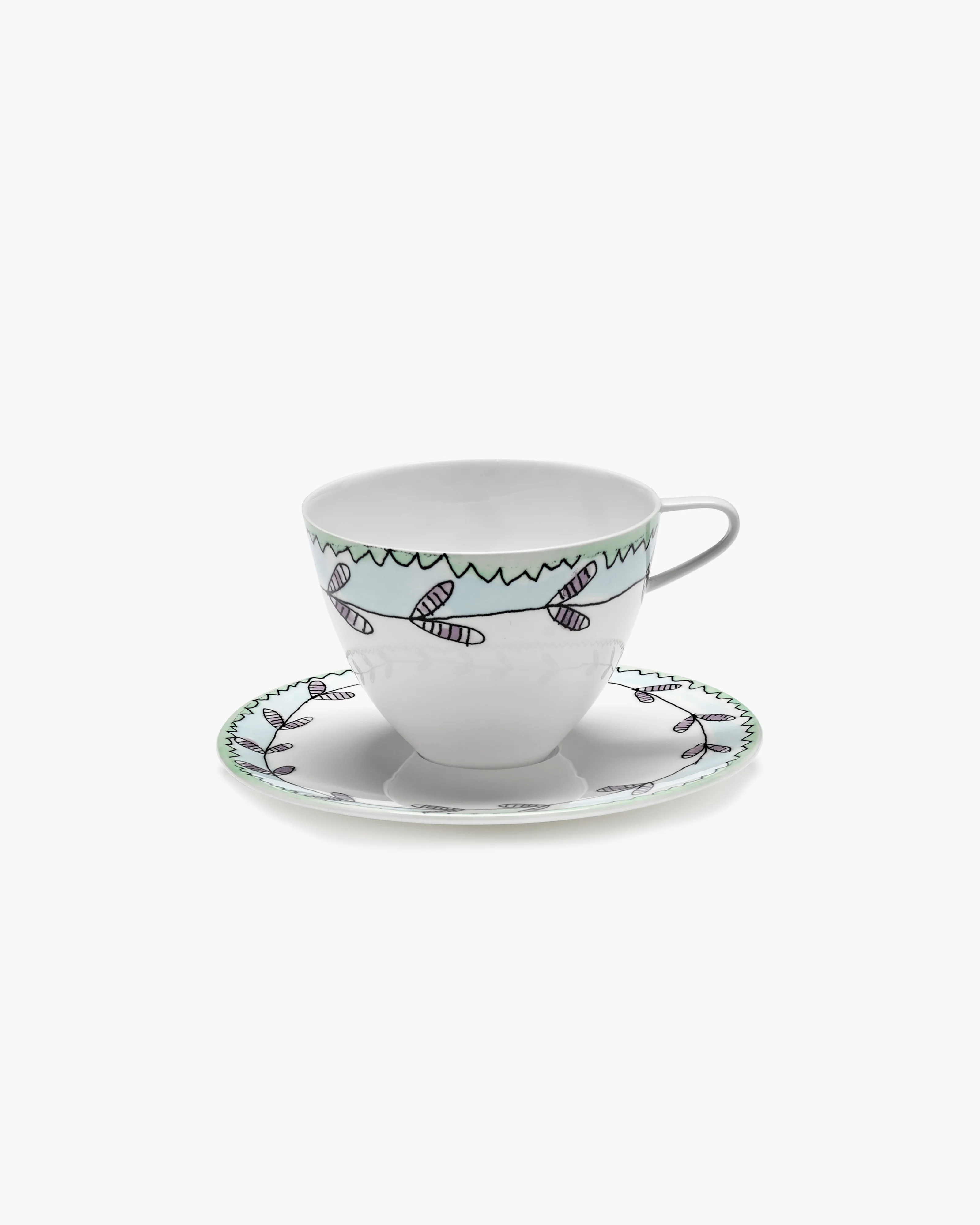 Cappuccino cup with saucer Blossom milk Midnight Flowers